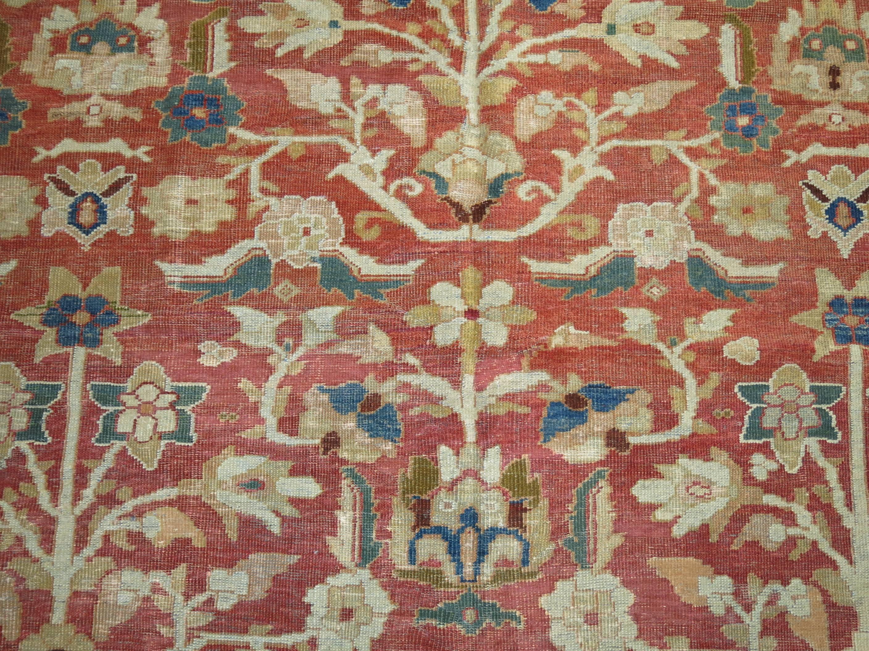Fine Early 20th Century Antique Persian Sultanabad Carpet For Sale 1