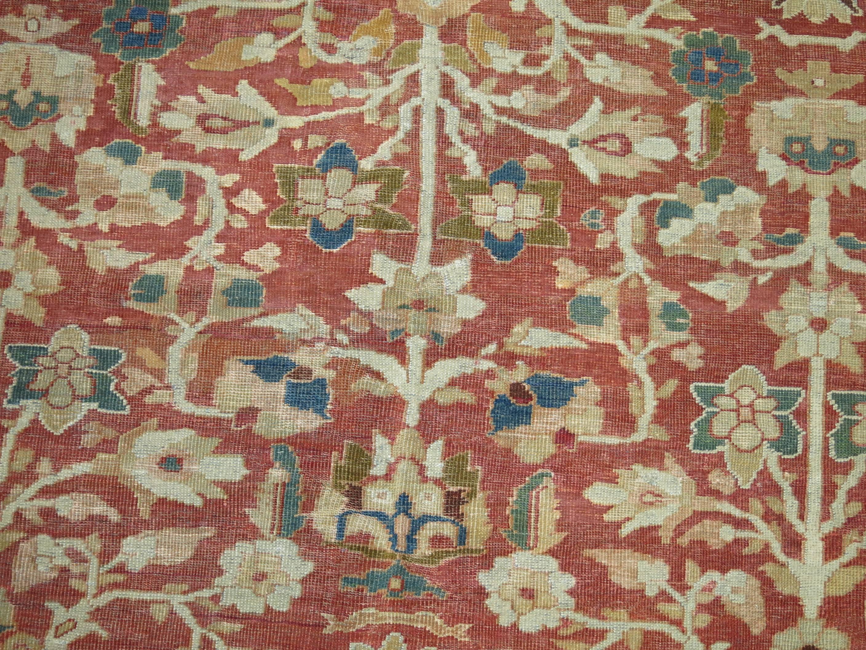 Fine Early 20th Century Antique Persian Sultanabad Carpet For Sale 3