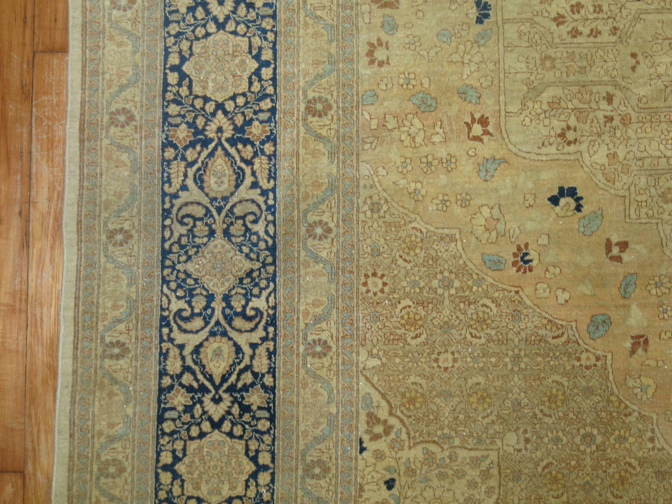 Hand-Woven Antique Tabriz Rug For Sale