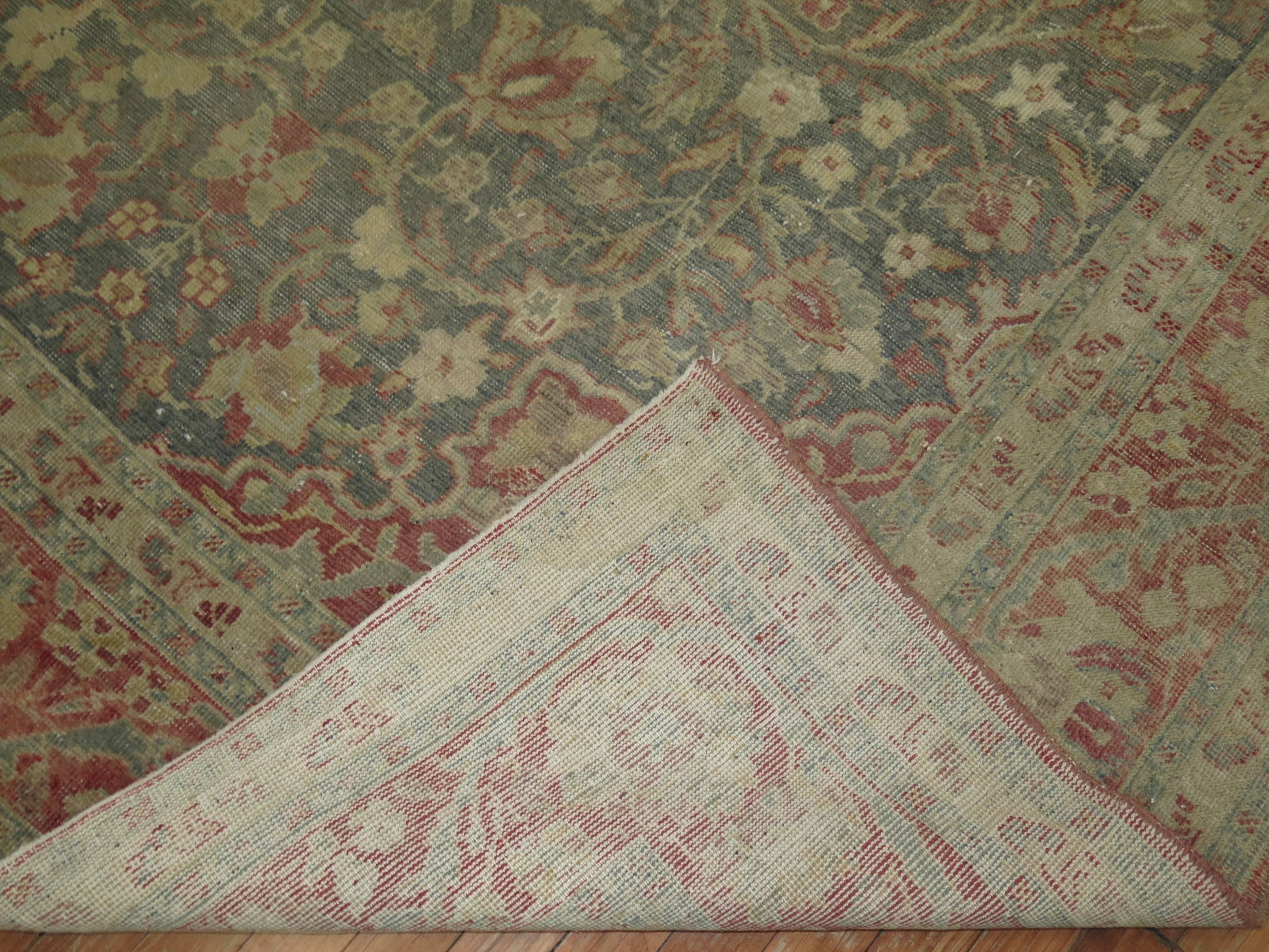 Earth Tone Room Size Vintage Turkish Rug For Sale 1