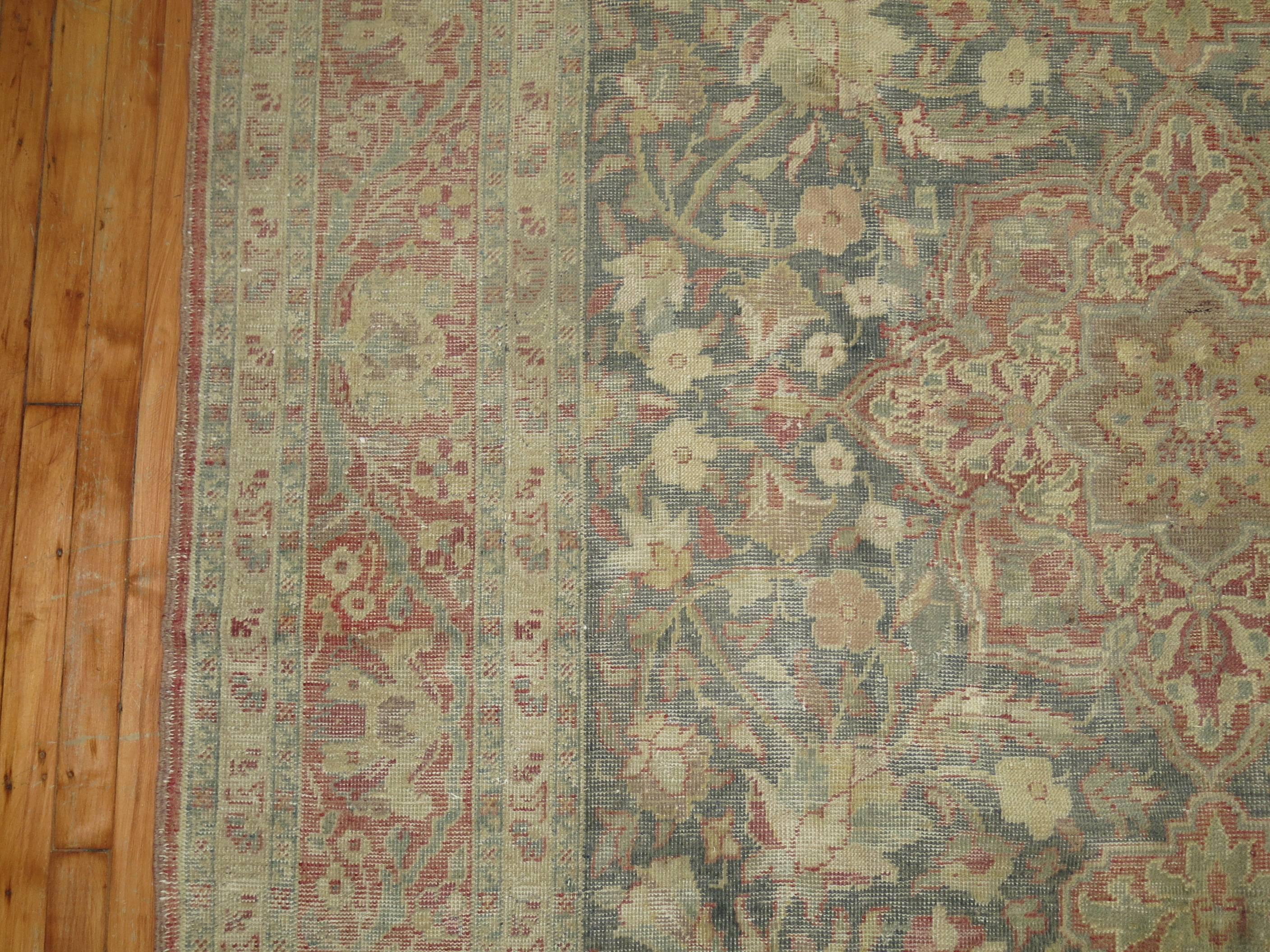 Earth Tone Room Size Vintage Turkish Rug In Good Condition For Sale In New York, NY