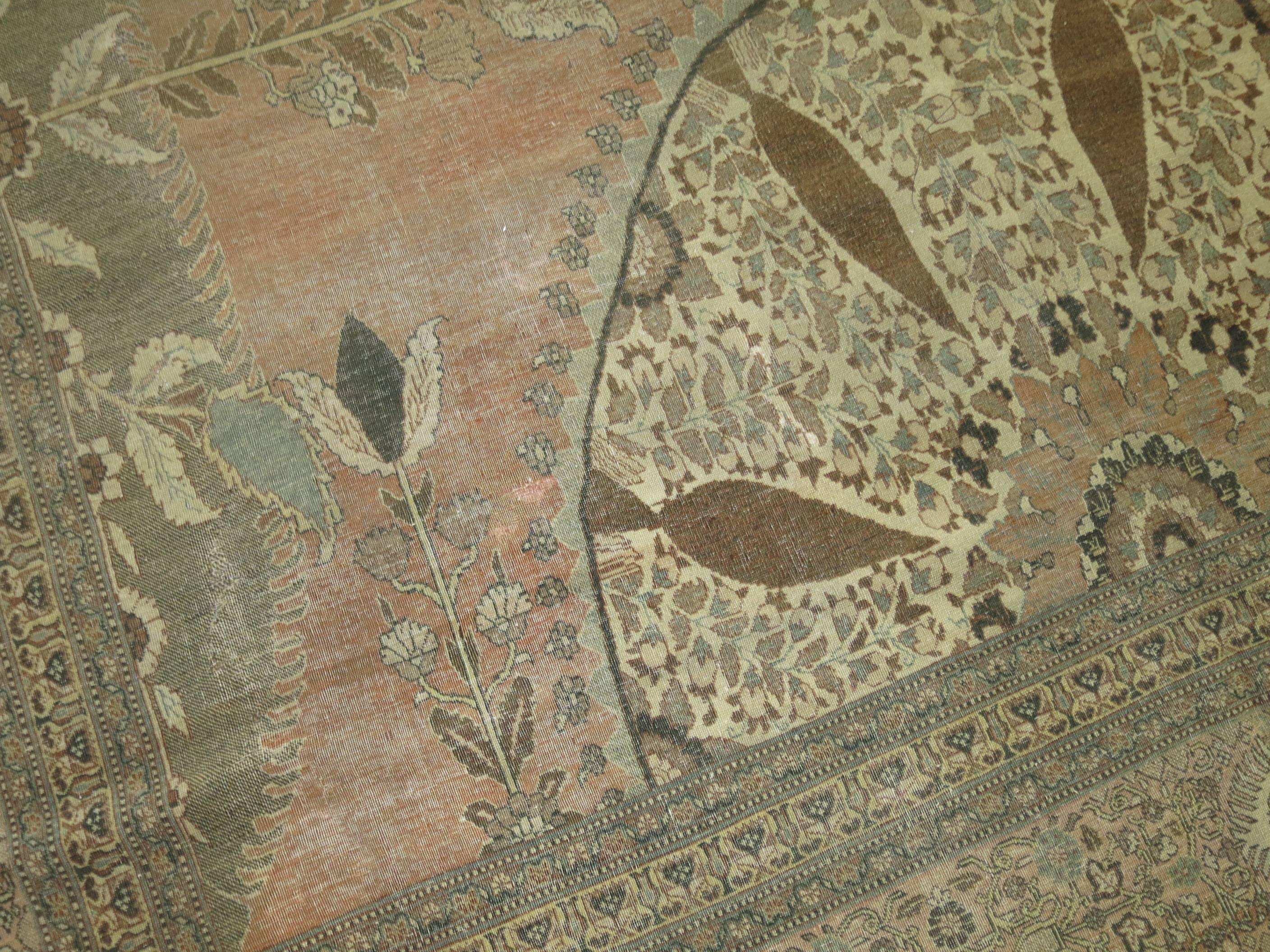 Laine Extraordinaire tapis persan ancien de la collection Zabihi du 19ème siècle en vente