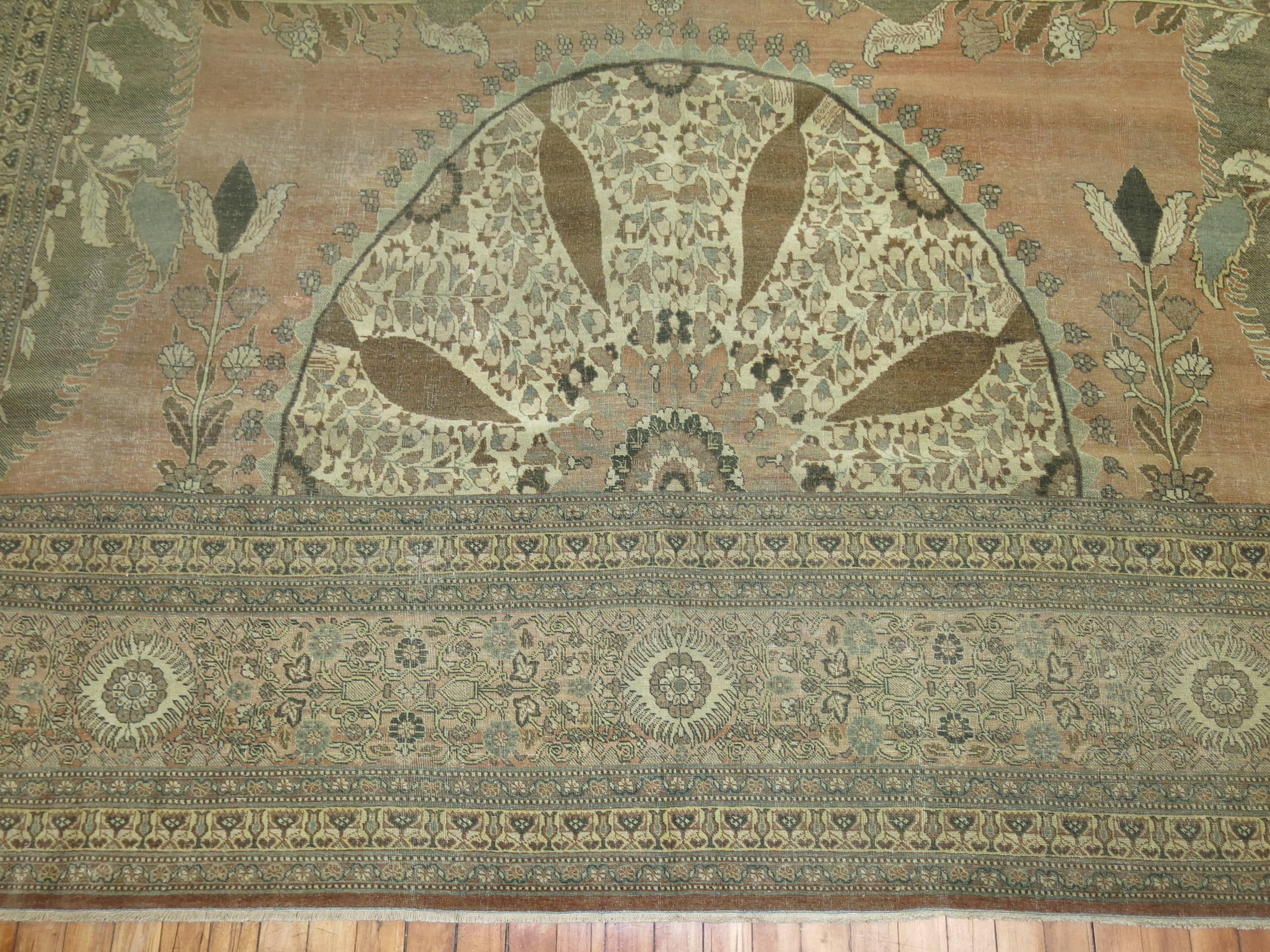 Zabihi Collection 19th Century Extraordinary Antique Persian Tabriz Rug For Sale 1