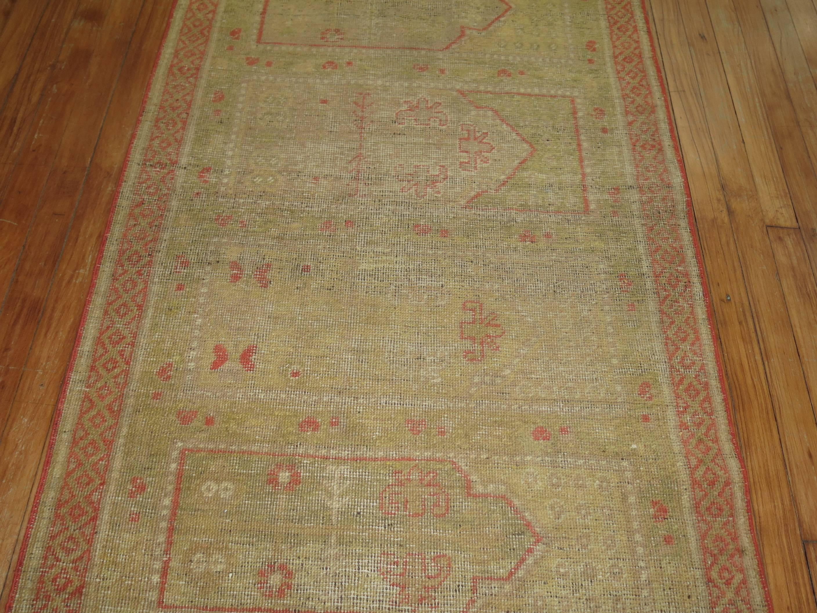 Hand-Knotted Antique Khotan Samarkand Runner