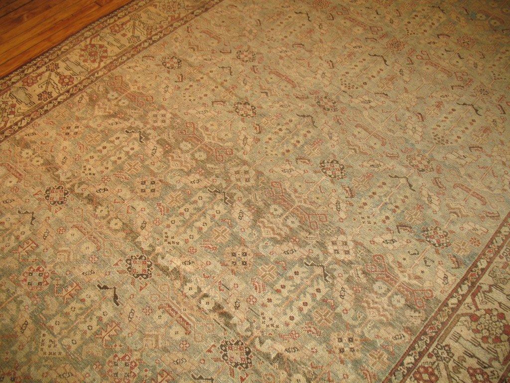 Hand-Knotted Antique Malayer Gallery Rug in Grays and Blues