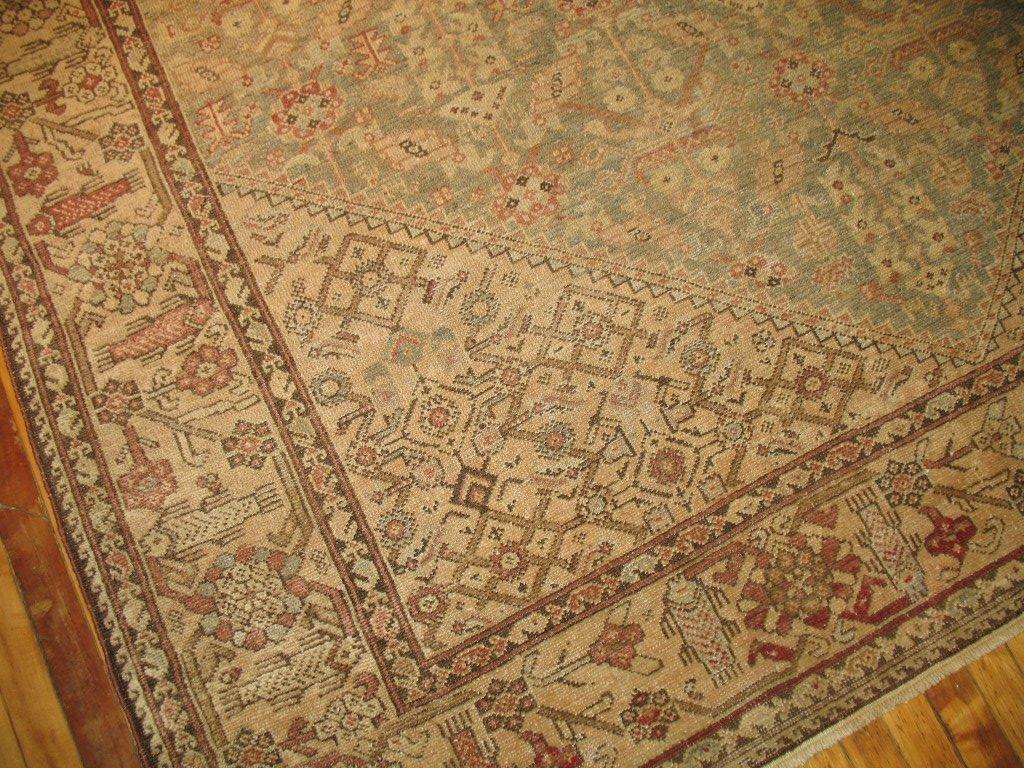 Antique Malayer Gallery Rug in Grays and Blues In Excellent Condition In New York, NY