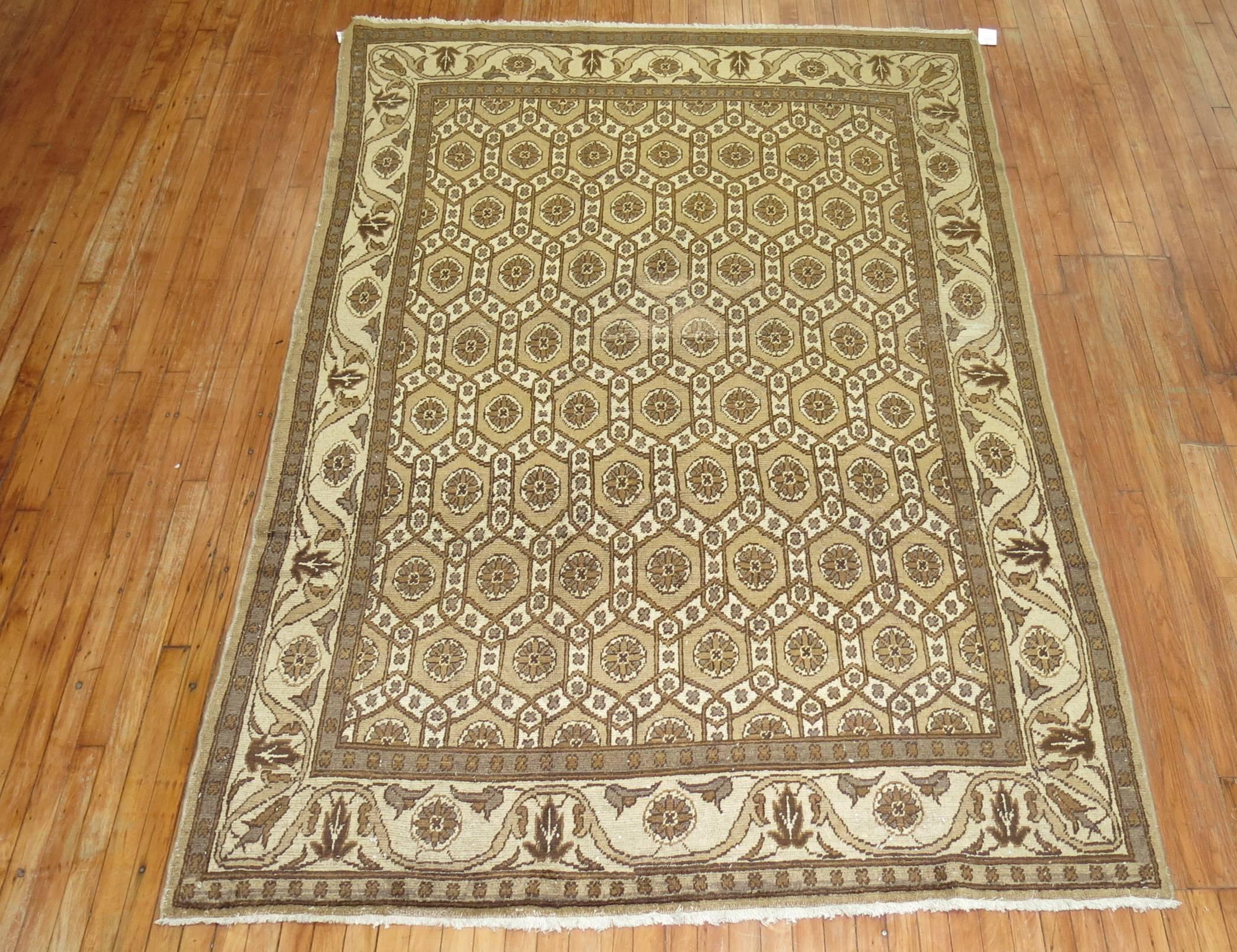 A mid-20th century Persian rug in various shades of brown.

Size: 6'2