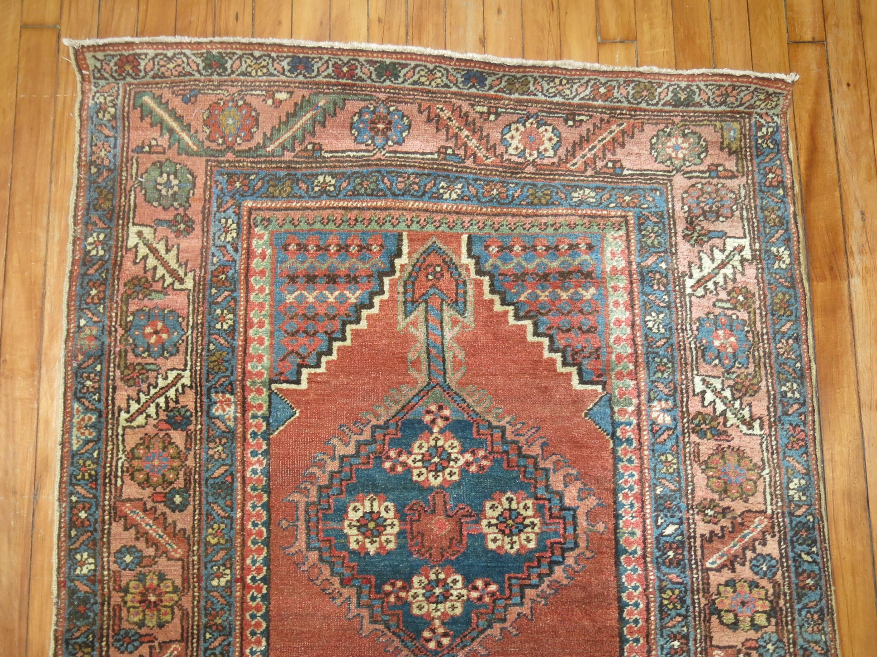 Zabihi Collection Alfombra Tribal Antigua Serapi Heriz Lana en venta