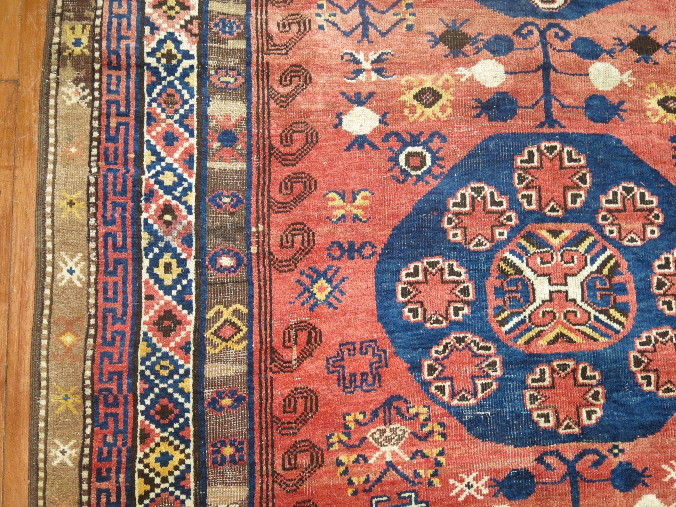 Vintage Turkish Kars Rug Influenced by 19th Century Khotan Rugs In Good Condition In New York, NY