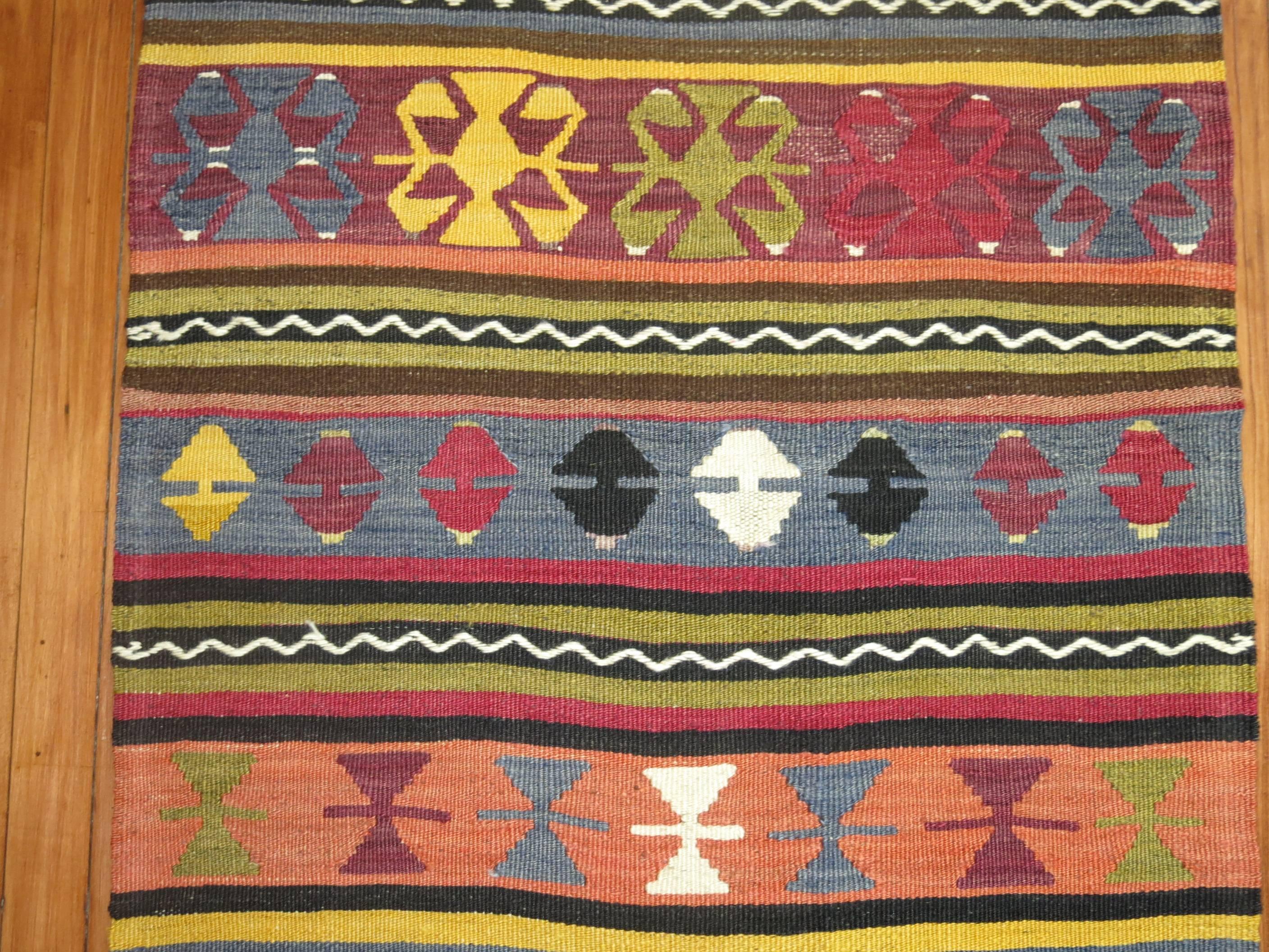 Turkish Kilim Runner In Excellent Condition In New York, NY