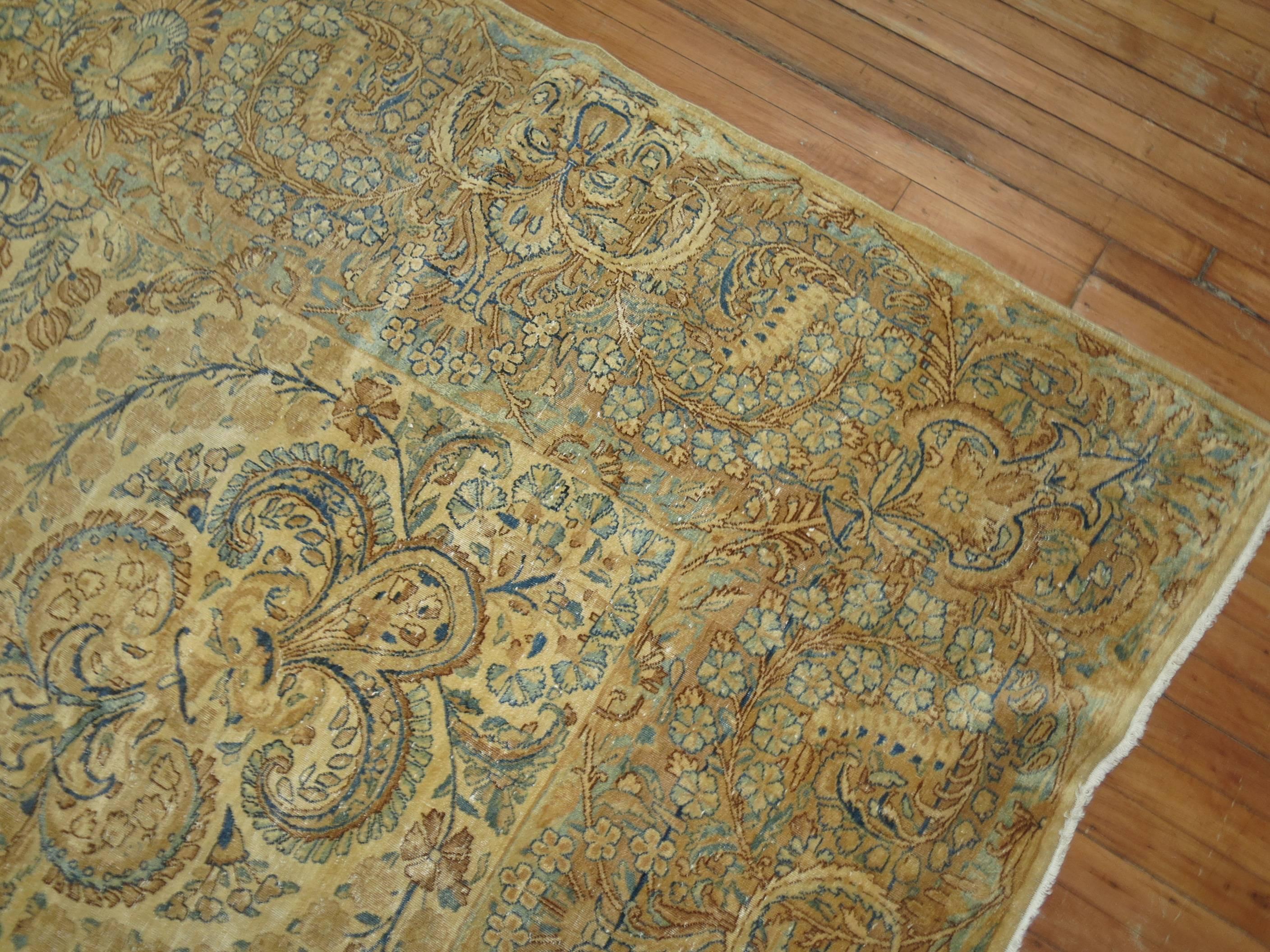 Kirman Zabihi Collection Oversize Early 20th Century Antique Persian Kerman Carpet For Sale