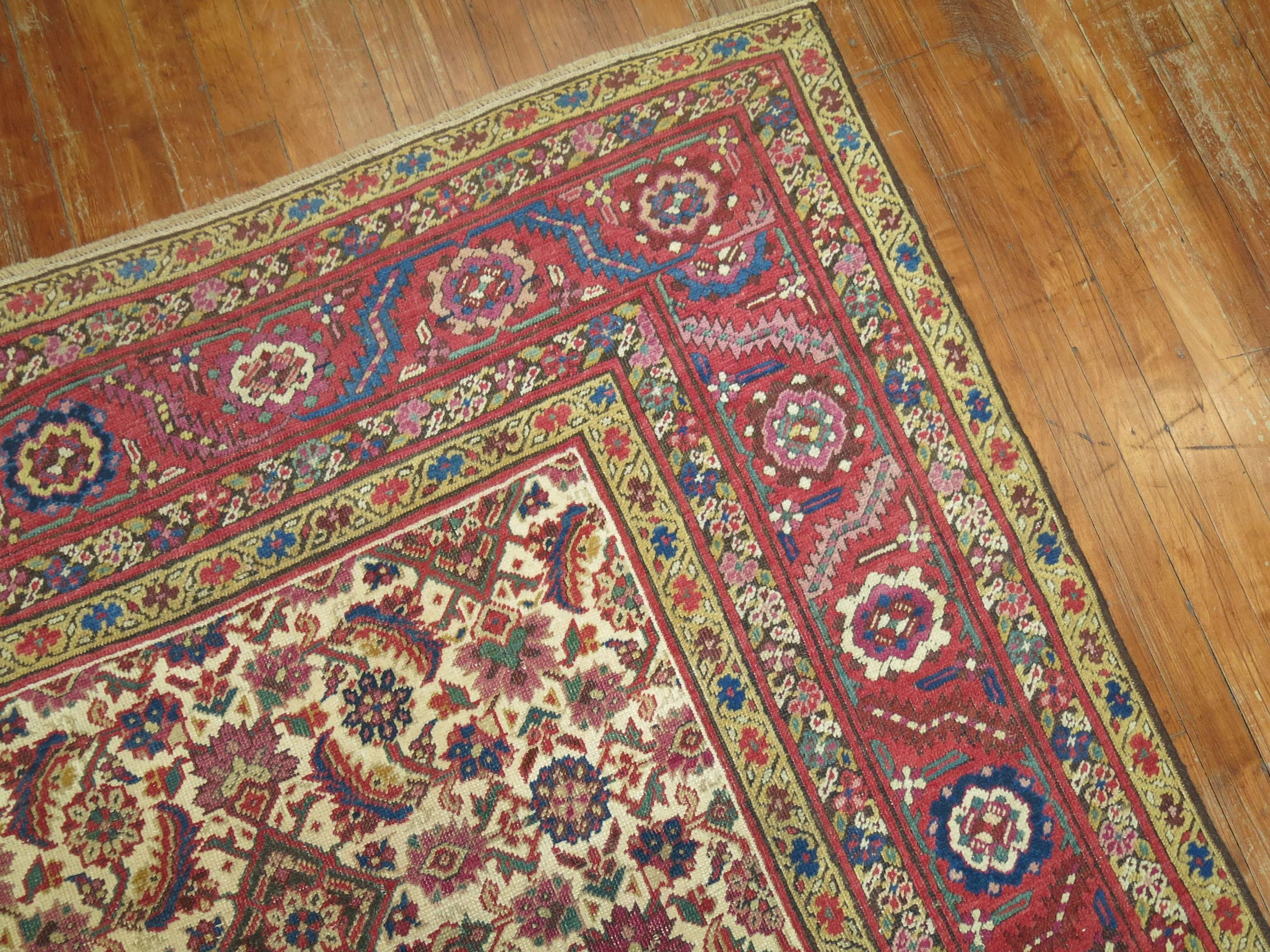 Antique Bakshaish Corridor Rug In Good Condition For Sale In New York, NY