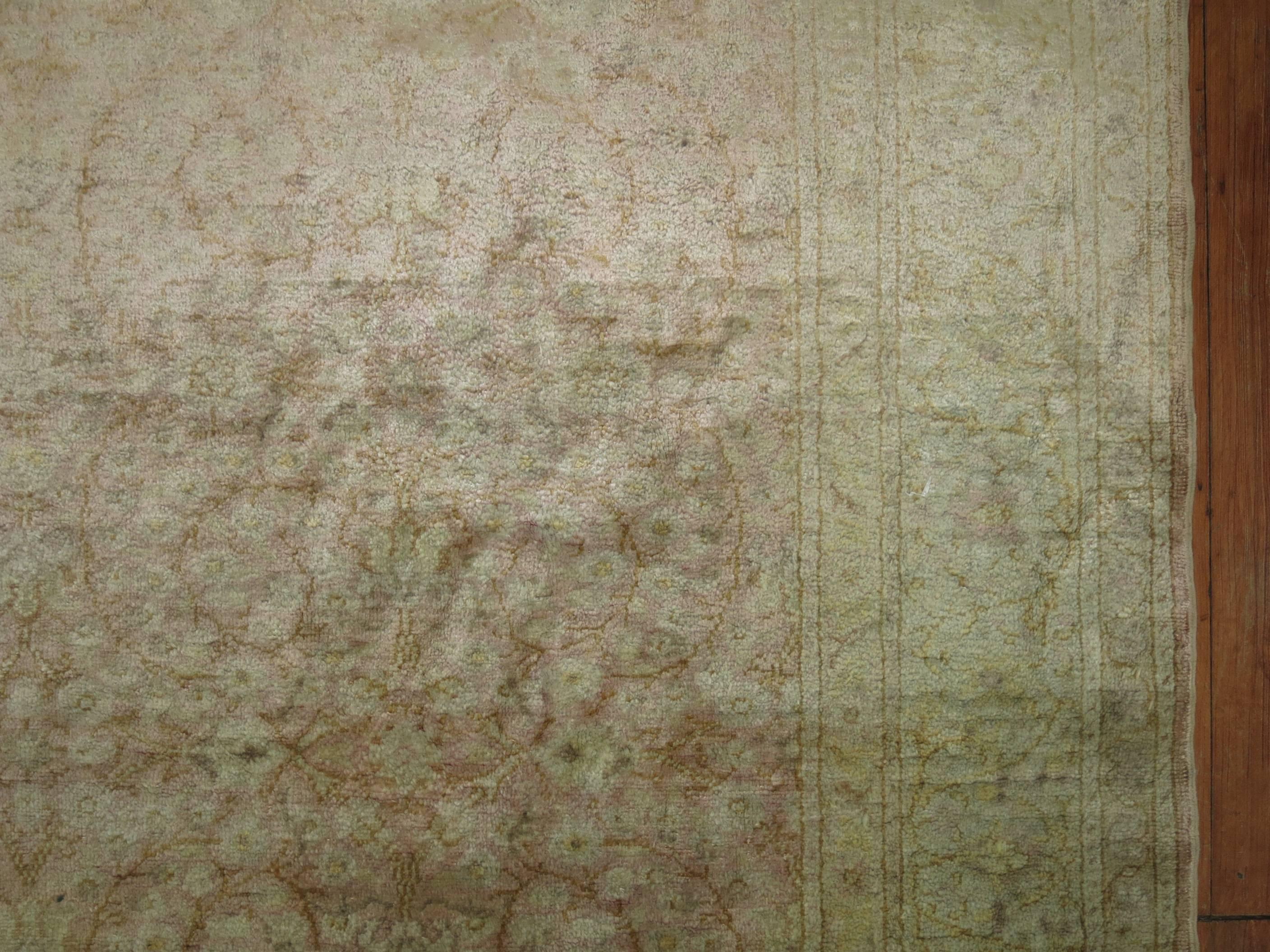 Türkischer Teppich aus rosa Seide im Angebot 2