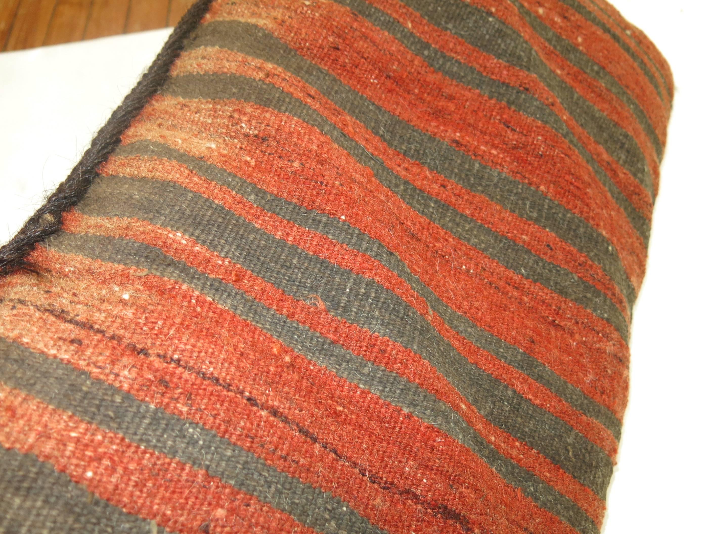 19th Century Rustic Tribal Floor Rug Pillow