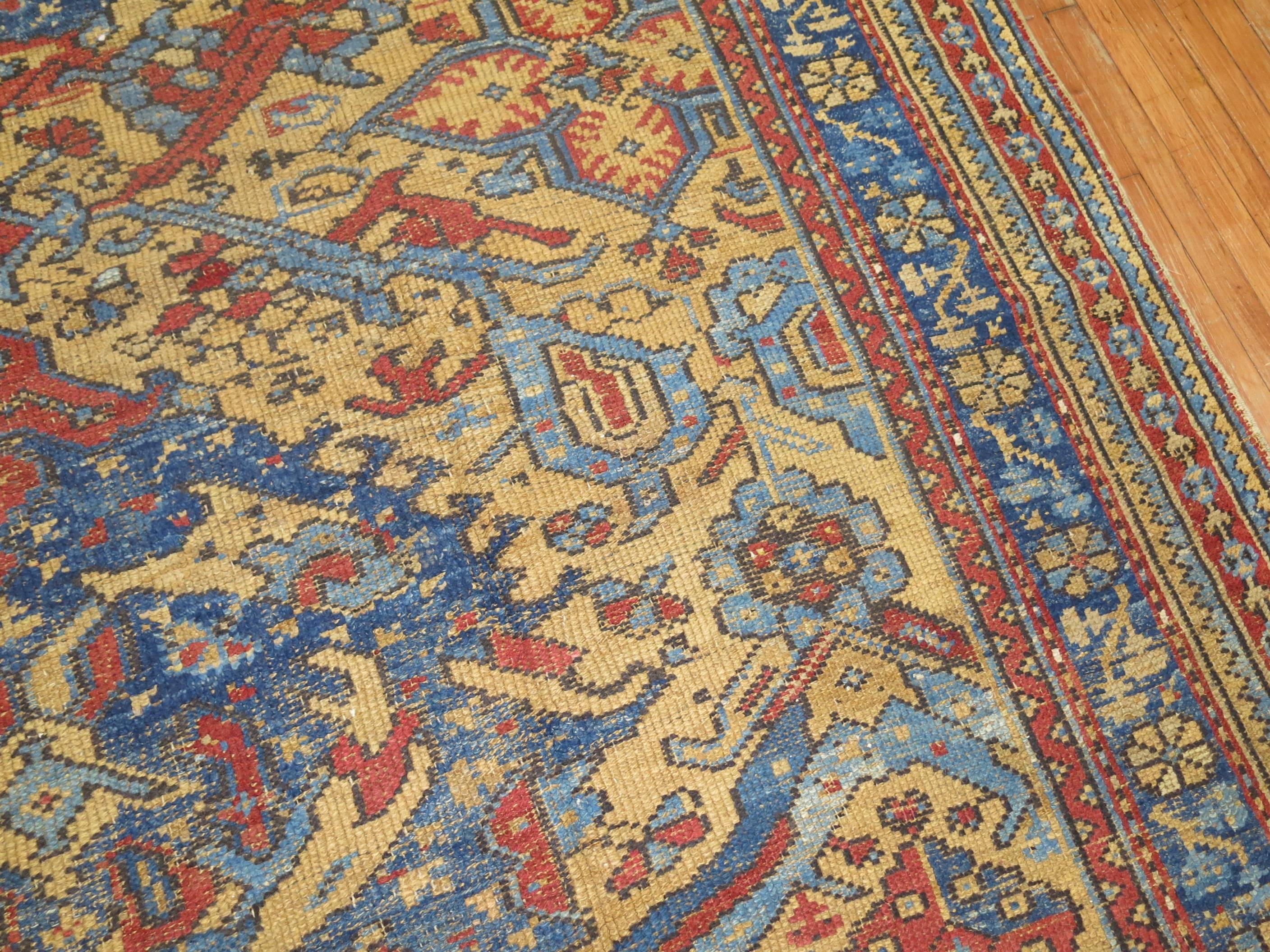Antiker türkischer quadratischer Smyra Oushak-Teppich im Angebot 2