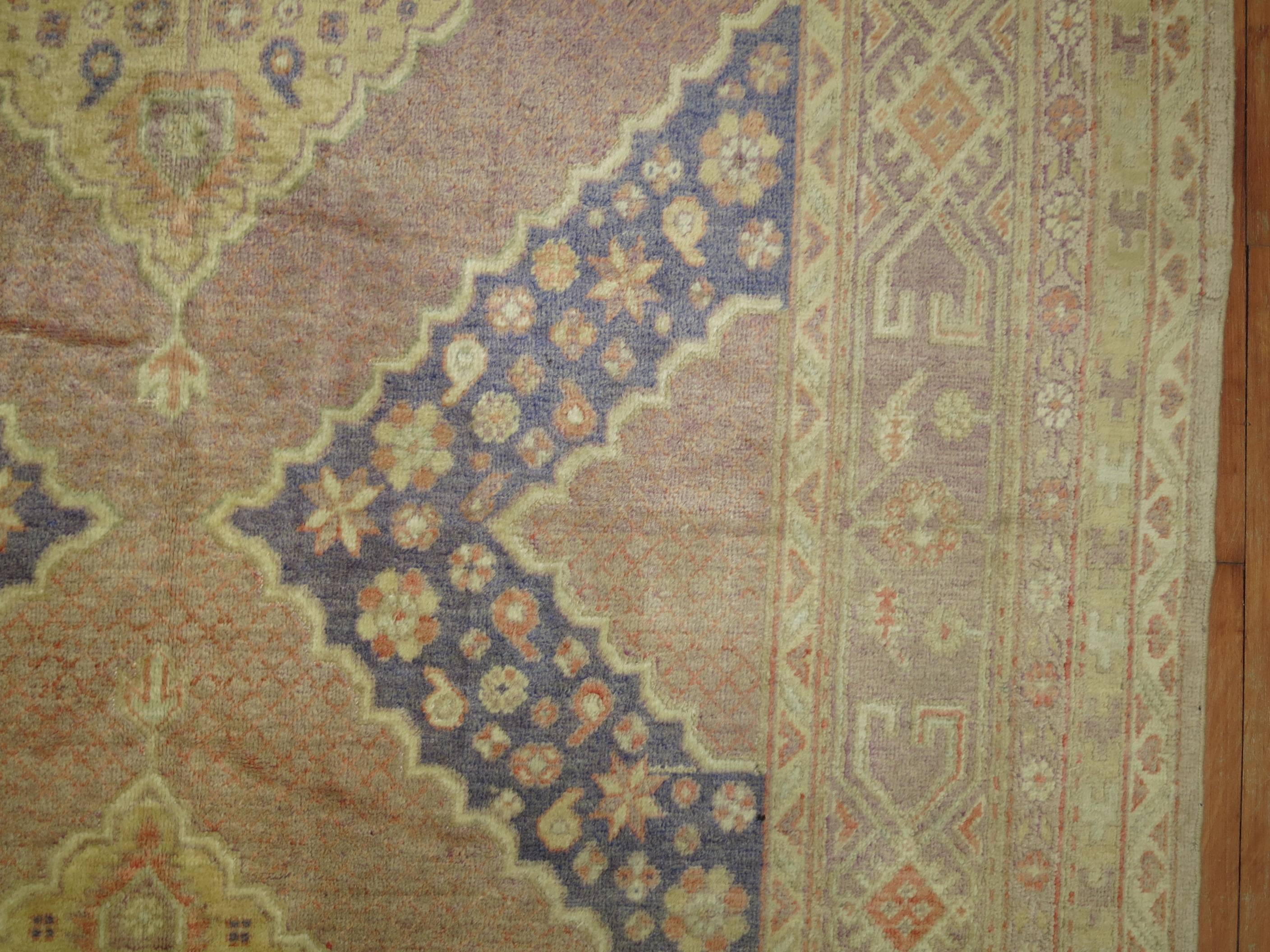 Wool Lavender Vintage Samarkand Gallery Rug For Sale