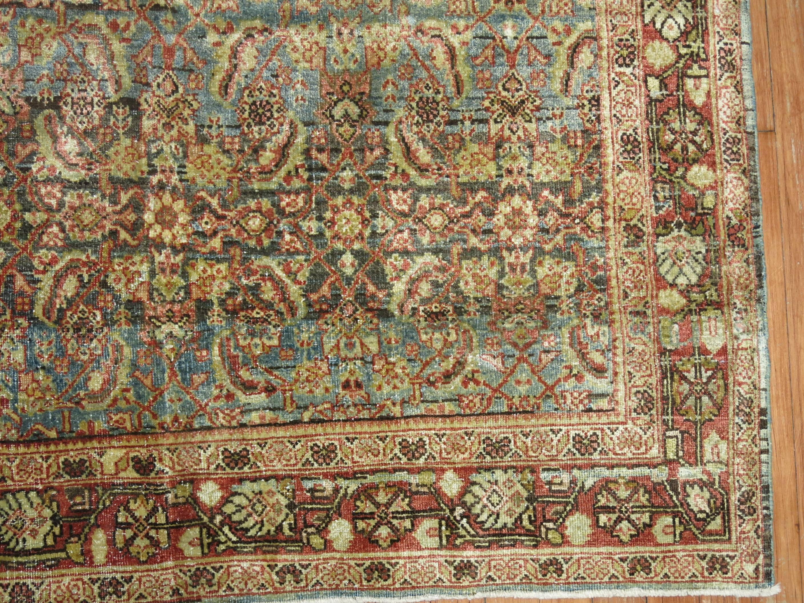 Malayer Elegant Antique Persian Mahal Rug