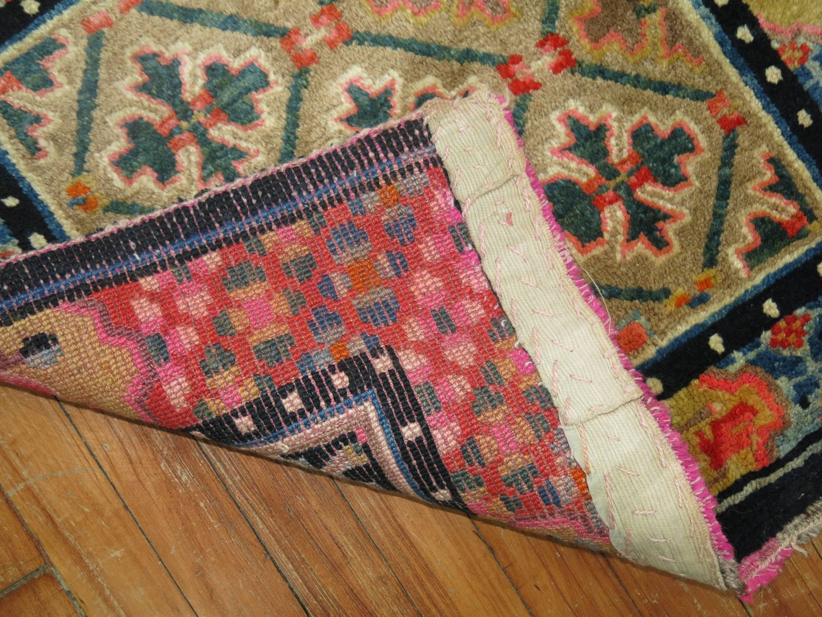 20th Century Colorful Pair of Tibetan Rug Mats