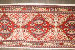 Zabihi Collection Jewel Tone Fine Quality Antique Mishan Malayer Narrow Rug