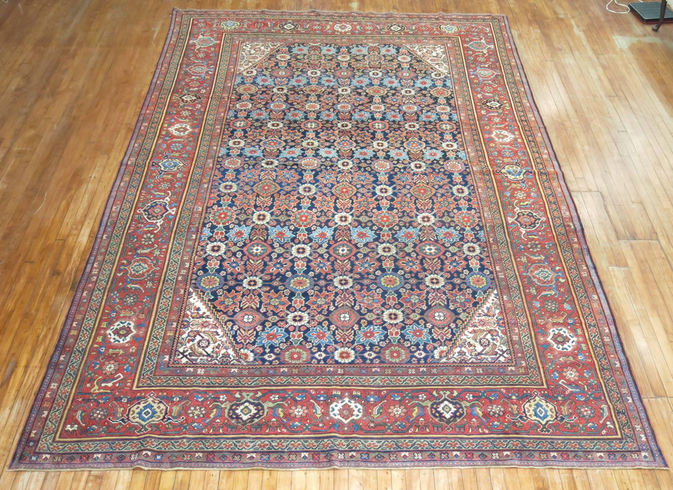 Antiker persischer Mahal-Teppich (Wolle) im Angebot
