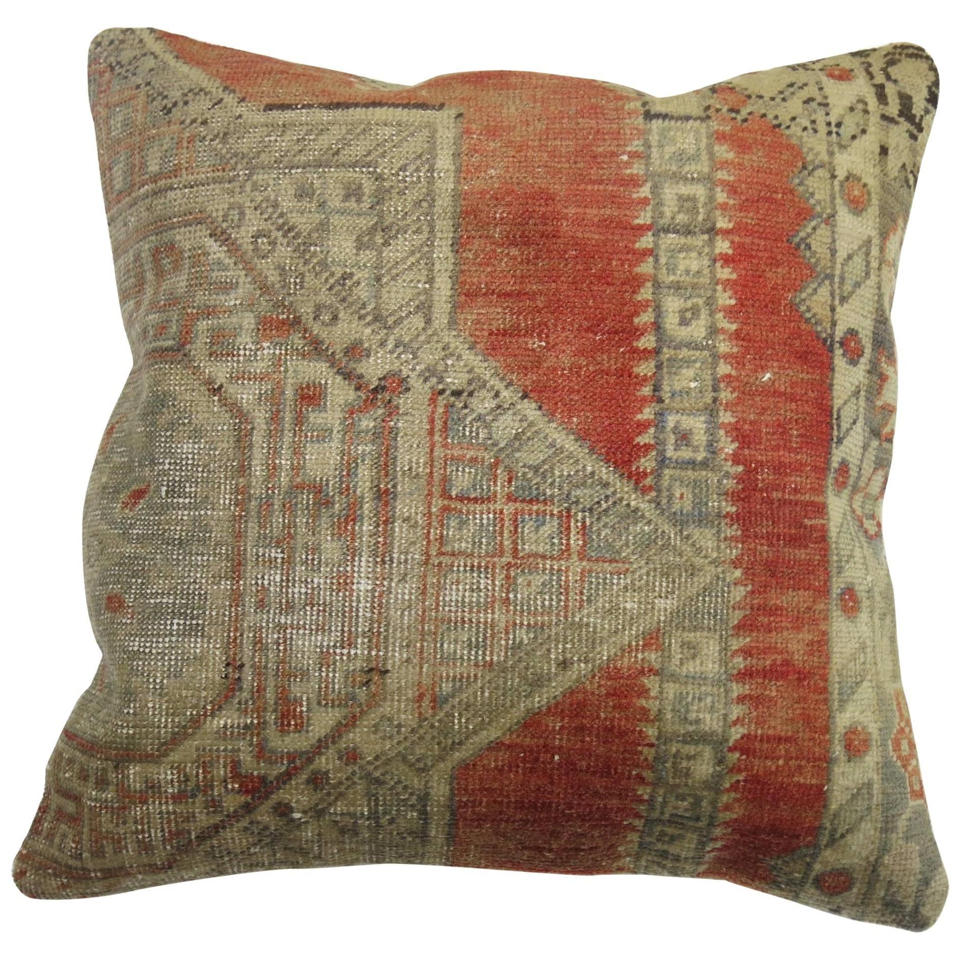 Antique Turkish Sivas Rug Pillow For Sale