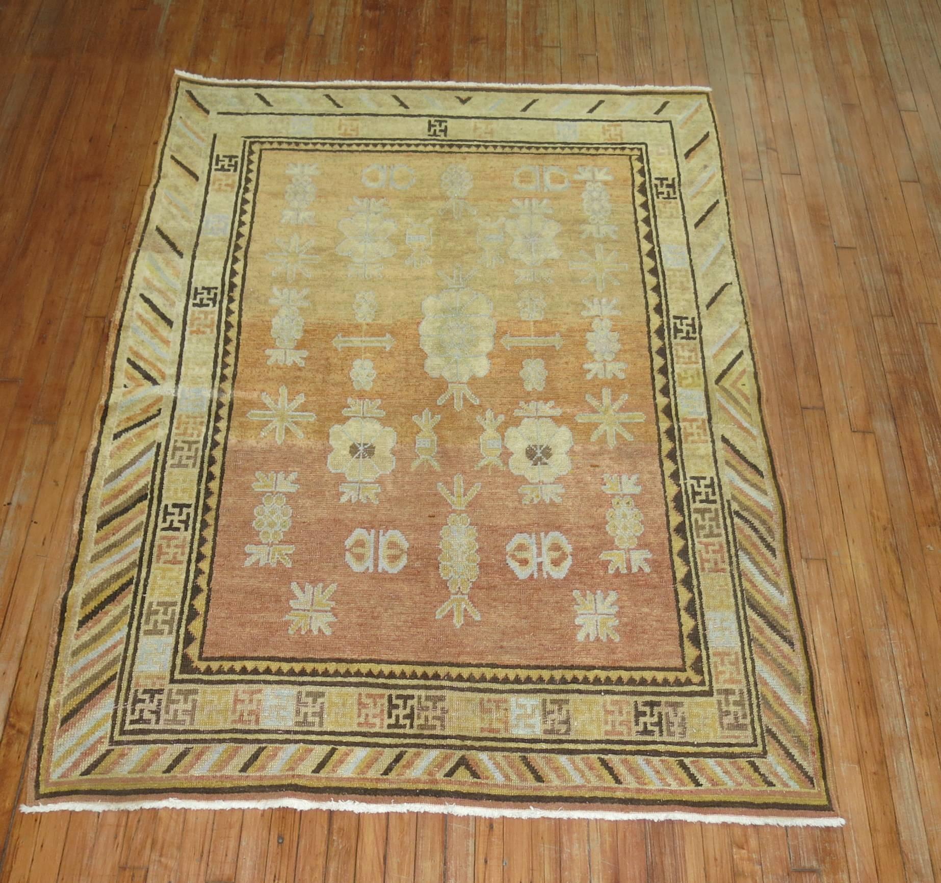 Antique Turkmenistan Khotan Rug In Excellent Condition For Sale In New York, NY