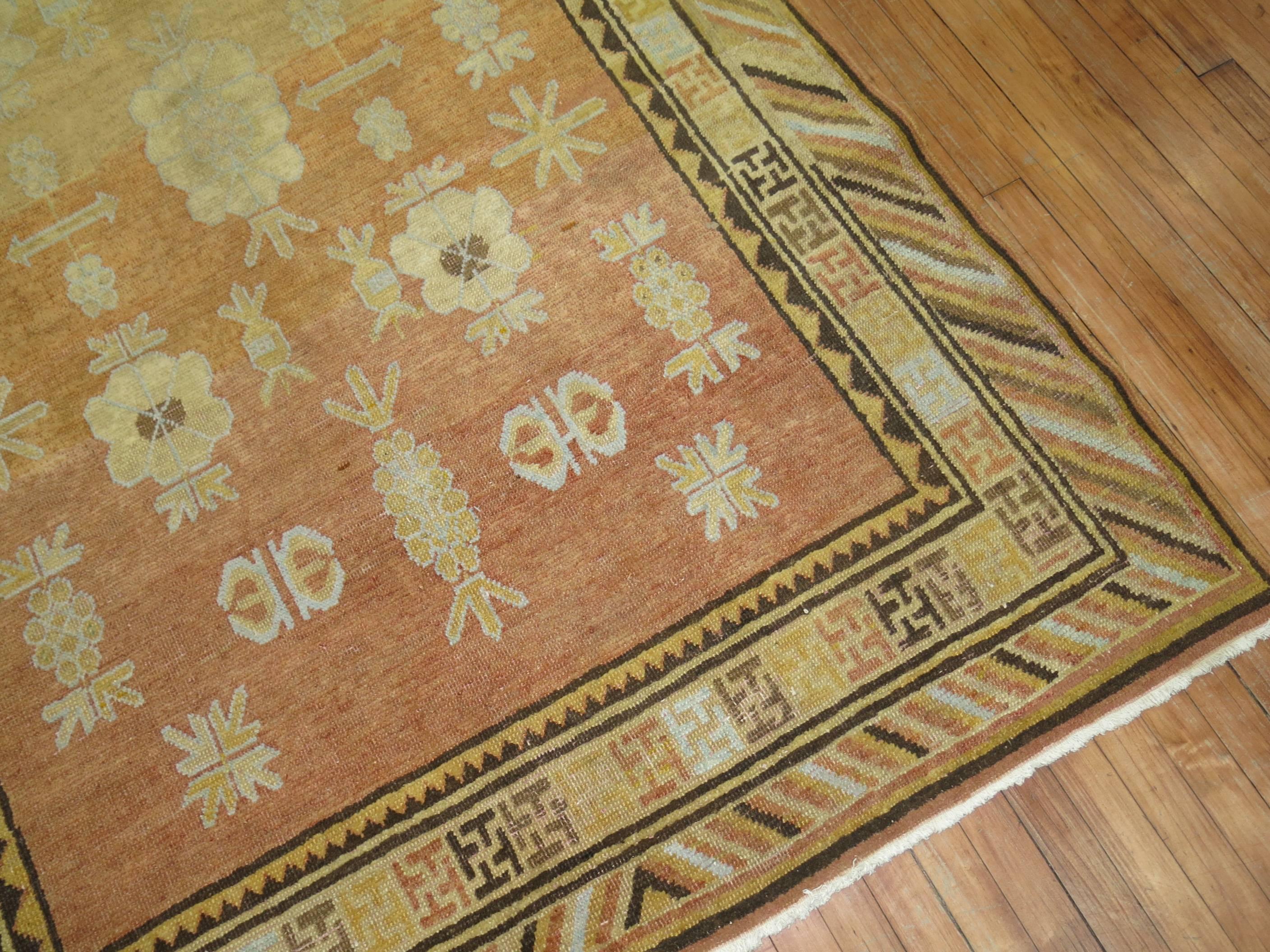 20th Century Antique Turkmenistan Khotan Rug For Sale