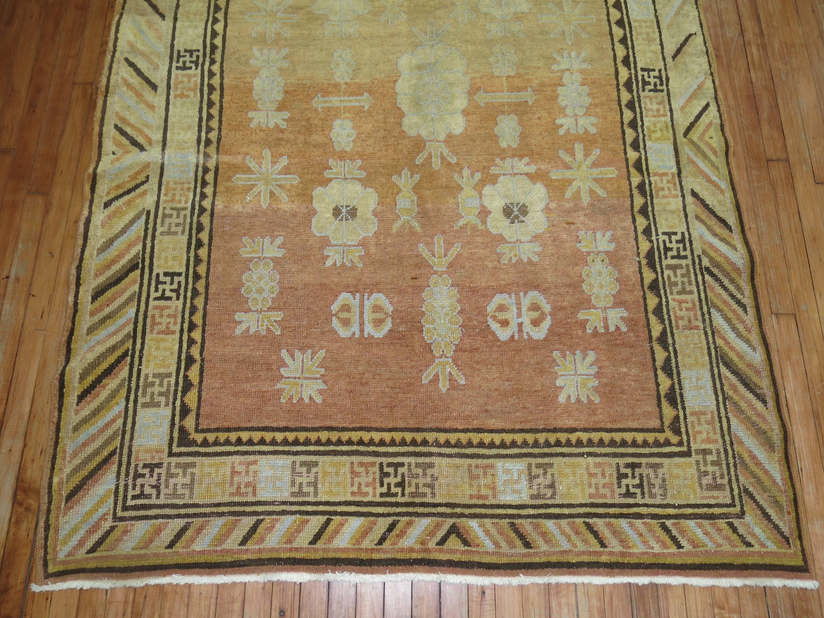 Antique Turkmenistan Khotan Rug For Sale 3