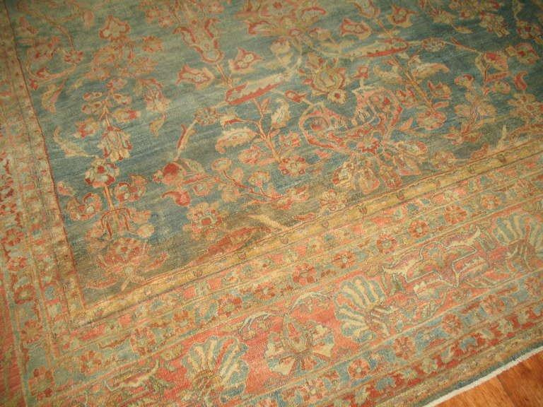 Hand-Woven Antique Persian Sarouk For Sale