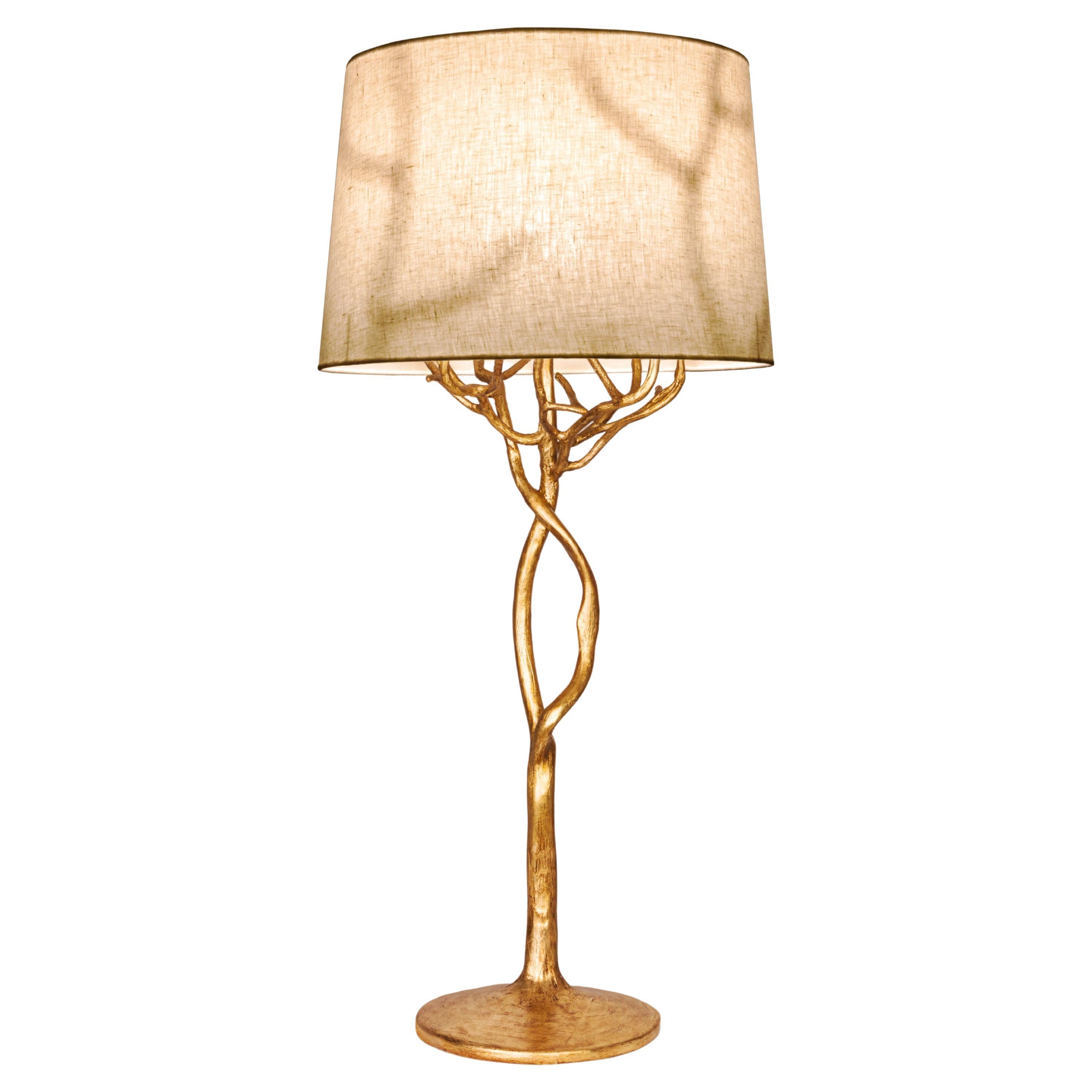 Organic 
Etna
 Table Lamp in Antique Gold with Lampshade by Benediko For Sale