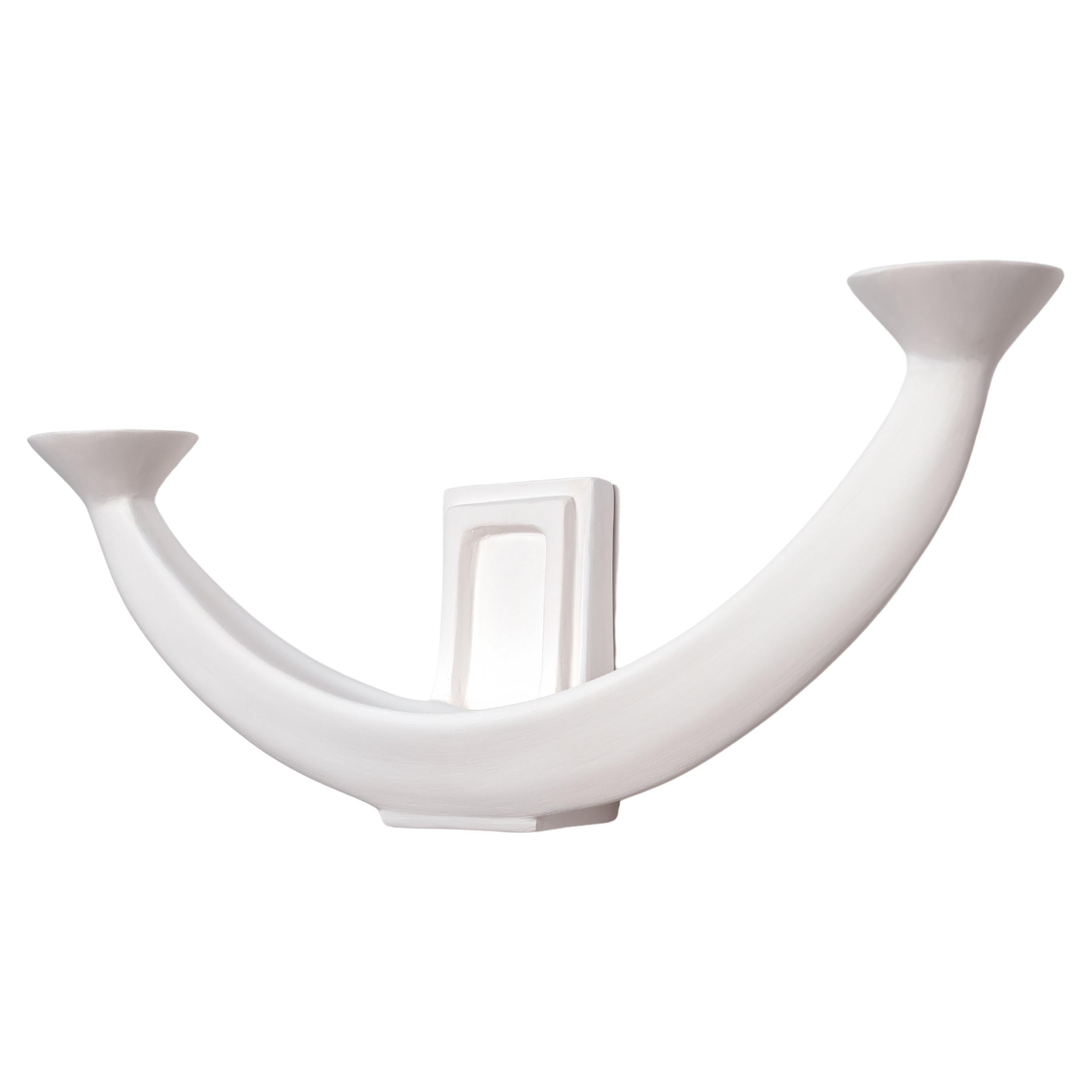 Isis Contemporary Wall Sconce, Wall Light in White Plaster Finish, Benediko For Sale