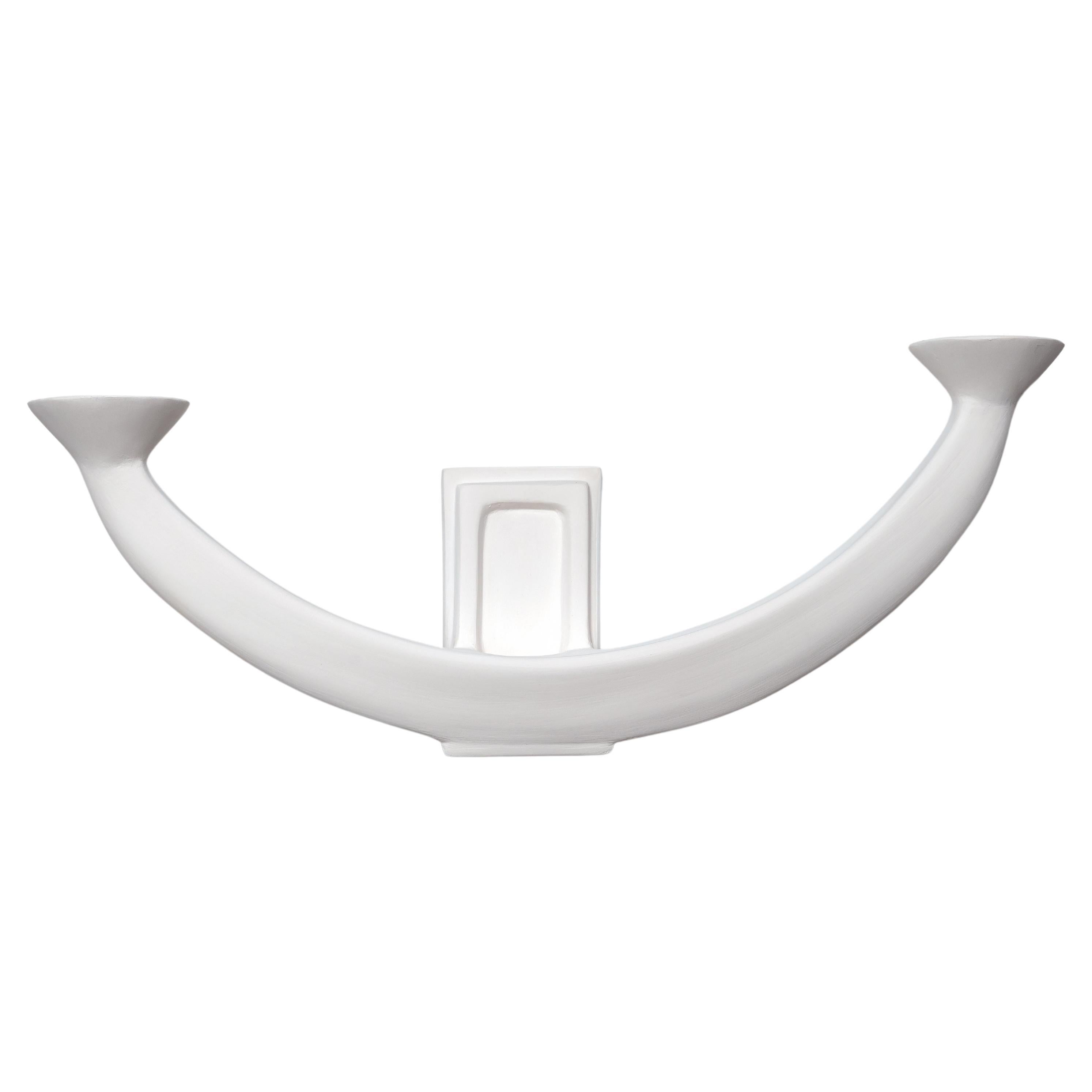 Sculptural Wall Sconce ‘Isis’ – White Plaster by Benediko