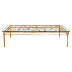 Limited Edition Appian Coffee Table gilded in 23K Gold with Glass Top