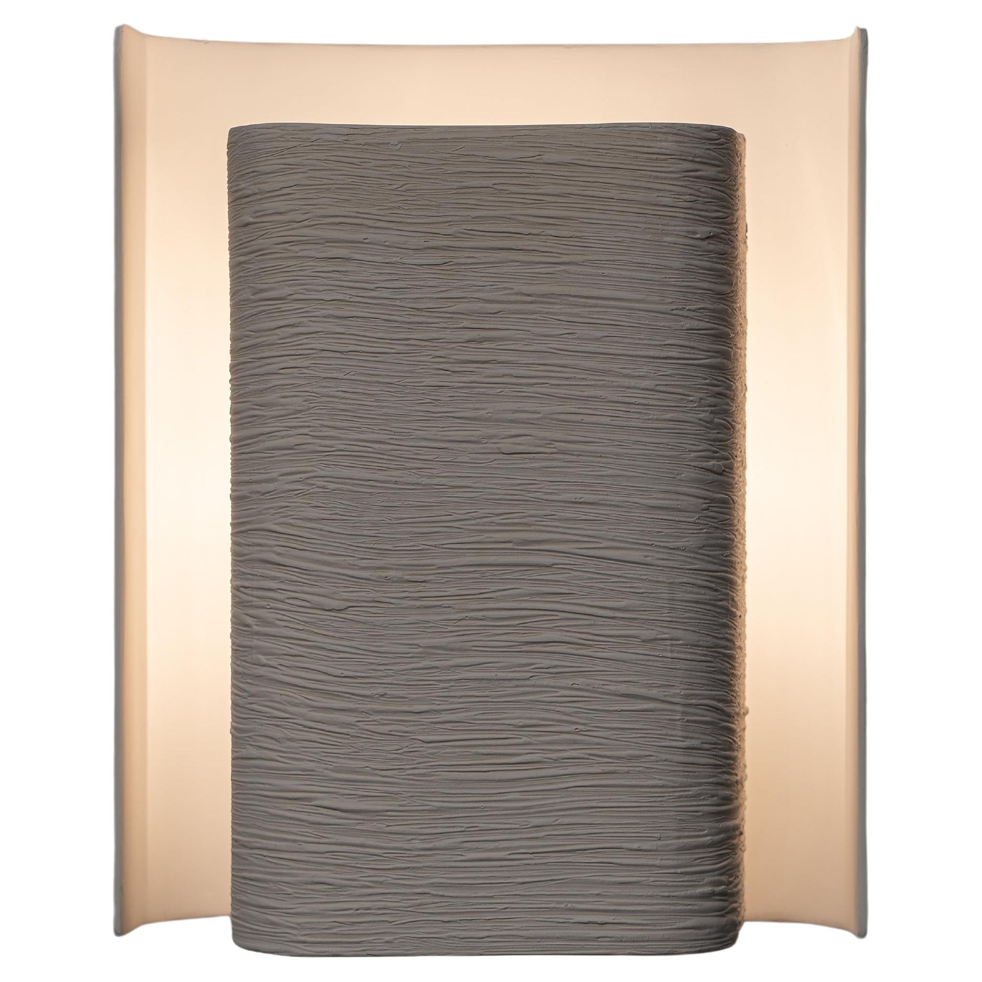 "Galba" Contemporary Wall Sconce, Wall Light in White Plaster, Benediko For Sale