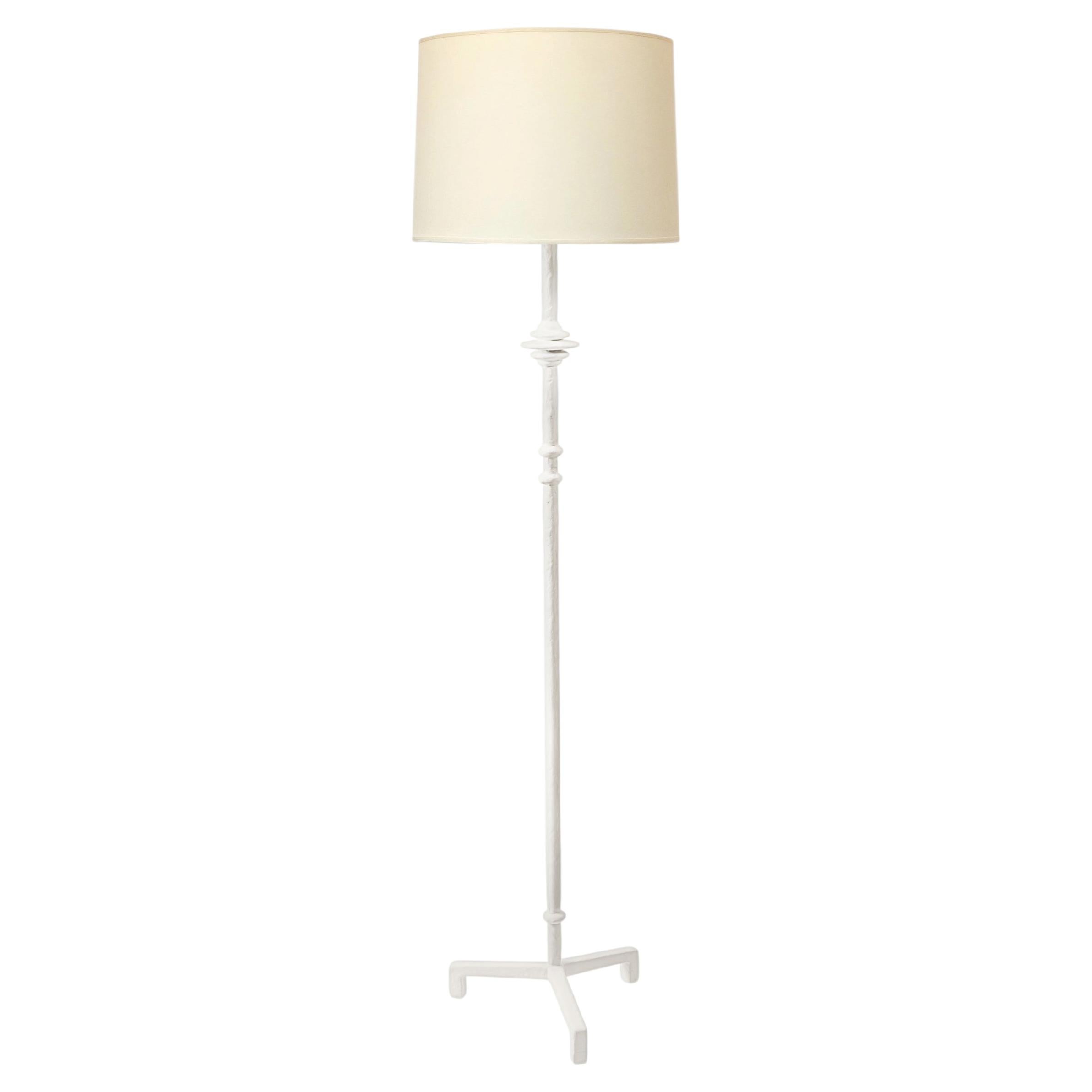 Sculptural Mittis Floor Lamp, White Plaster, Handmade by Benediko