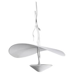 Sculptural "Serene" Pendant Light, White Plaster, Handmade by Benediko