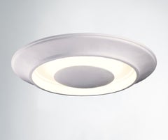 Round "Orbis" Hand-Sculpted Plaster Flush Mount Ceiling Light by Benediko