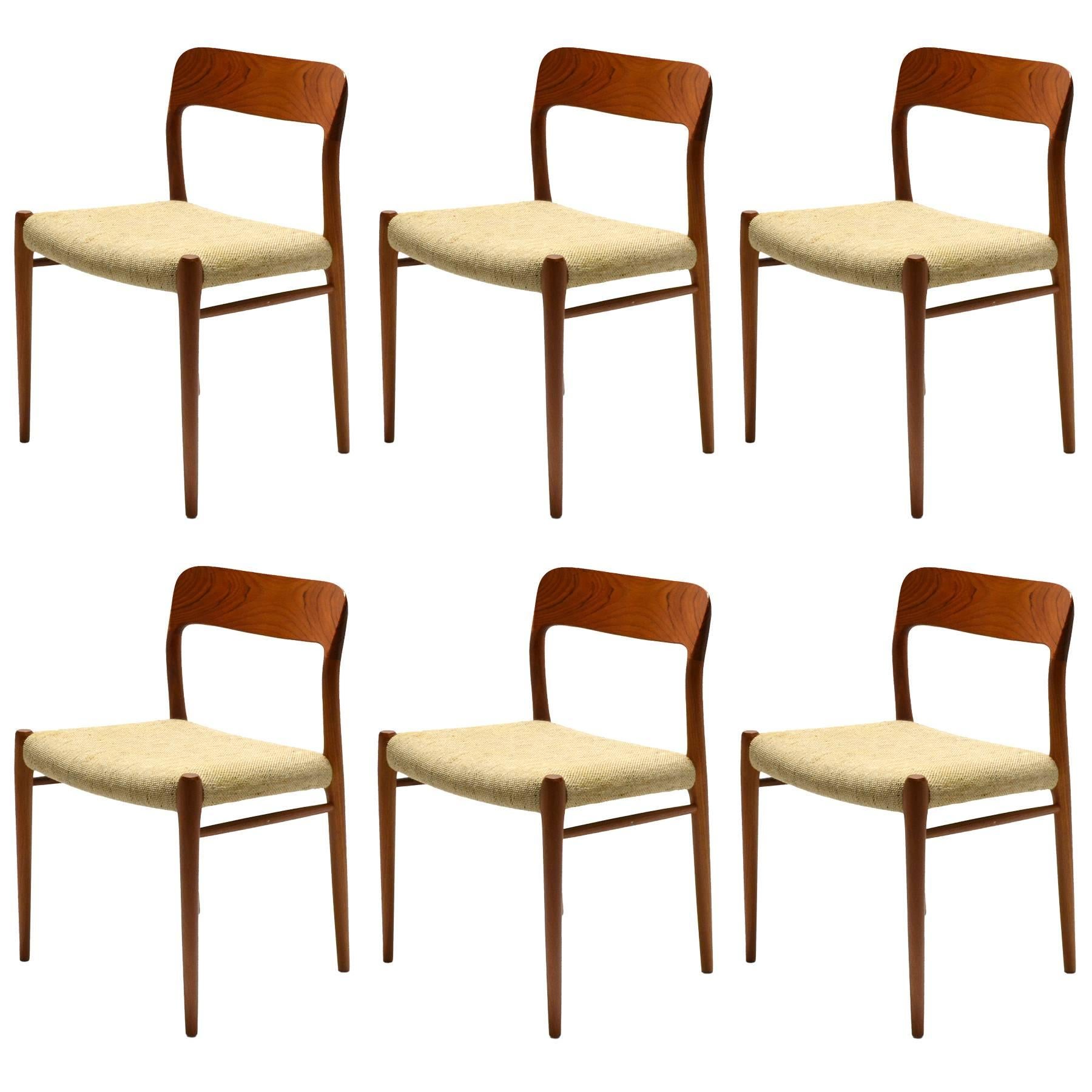 Niels O. Møller Set of Six Model 75 Chairs