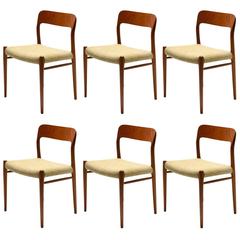 Niels O. Møller Set of Six Model 75 Chairs 11