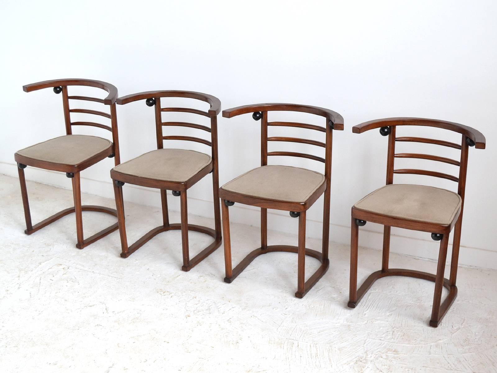 Stained Joseph Hoffman Fledermaus Chairs by Thonet