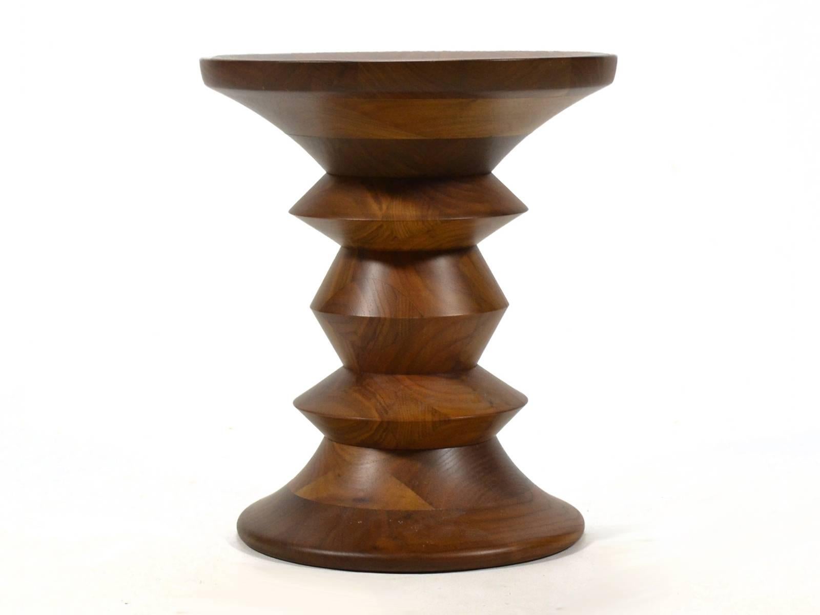 American Eames Time Life Walnut Stool by Herman Miller