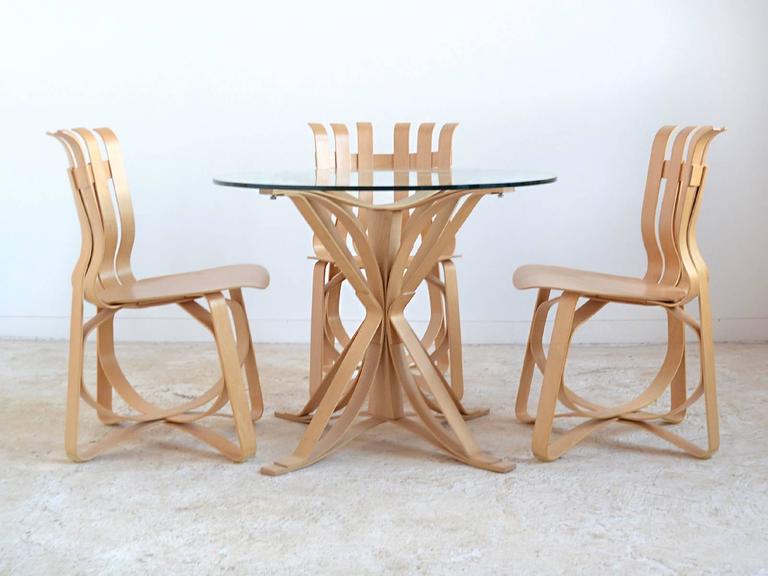 Frank Gehry Dining Table And Chairs By Knoll For At 1stdibs Modern Frank Gehry Dining Table And Chairs By Knoll For