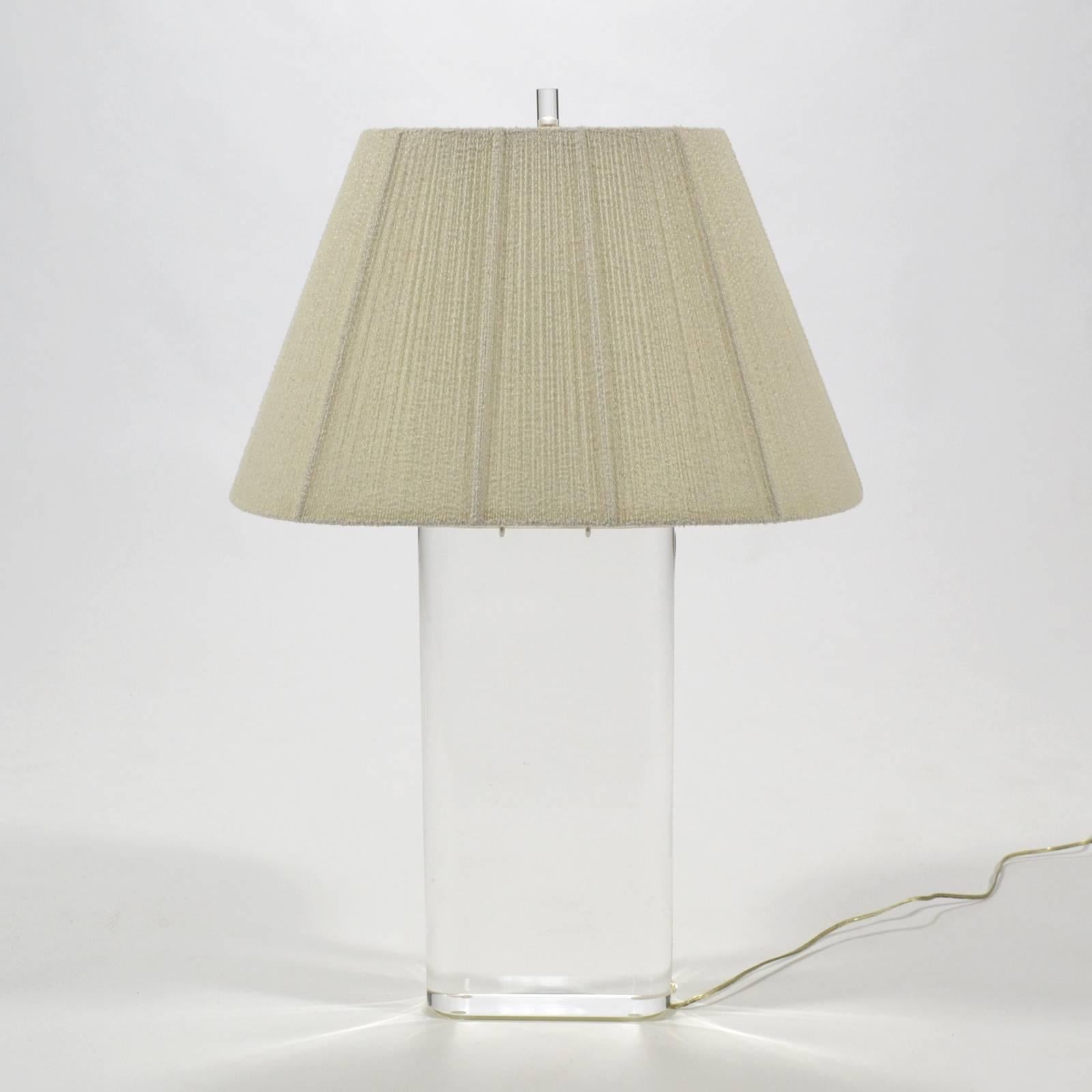 Brass Stunning Lucite Table Lamp in the Manner of Karl Springer For Sale