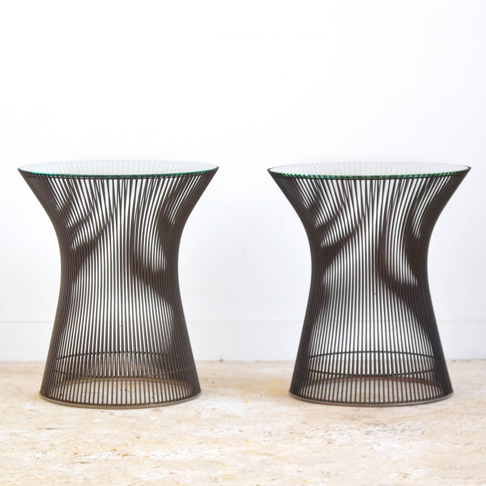 Warren Platner Bronze Side Tables by Knoll In Good Condition In Highland, IN