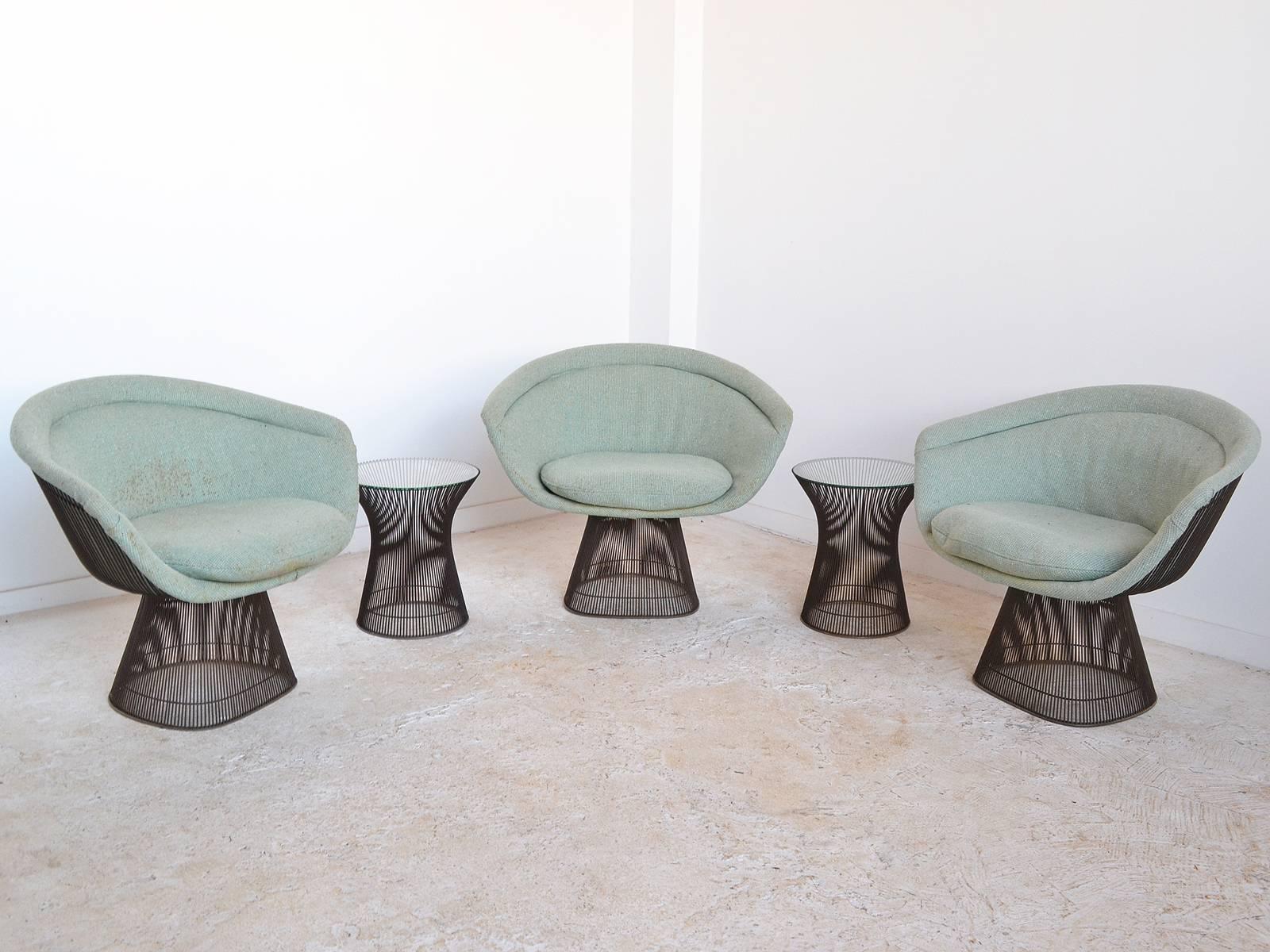 Warren Platner Three Bronze Lounge Chairs by Knoll 4