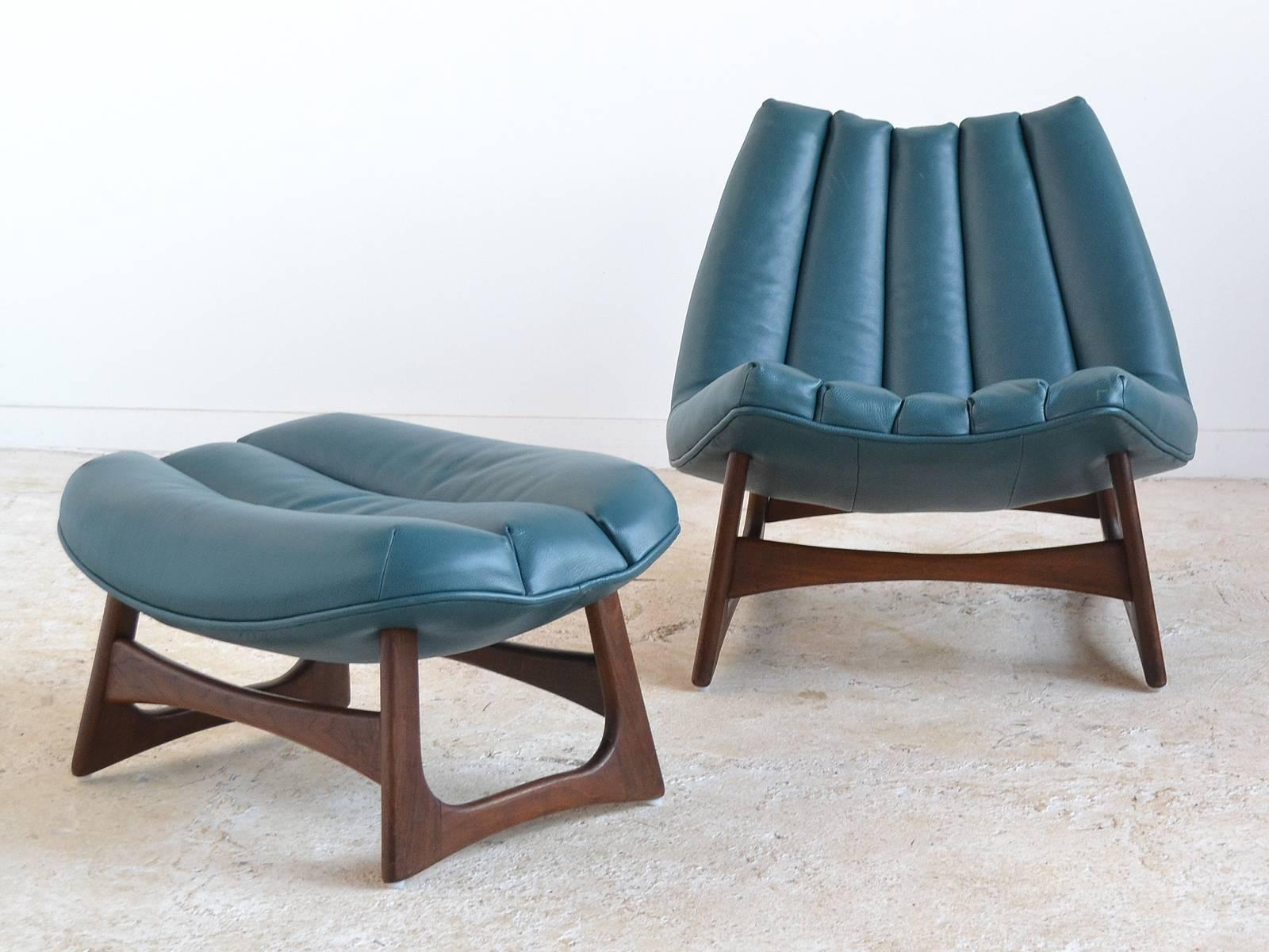 Mid-Century Modern Adrian Pearsall Rare Lounge Chair and Ottoman