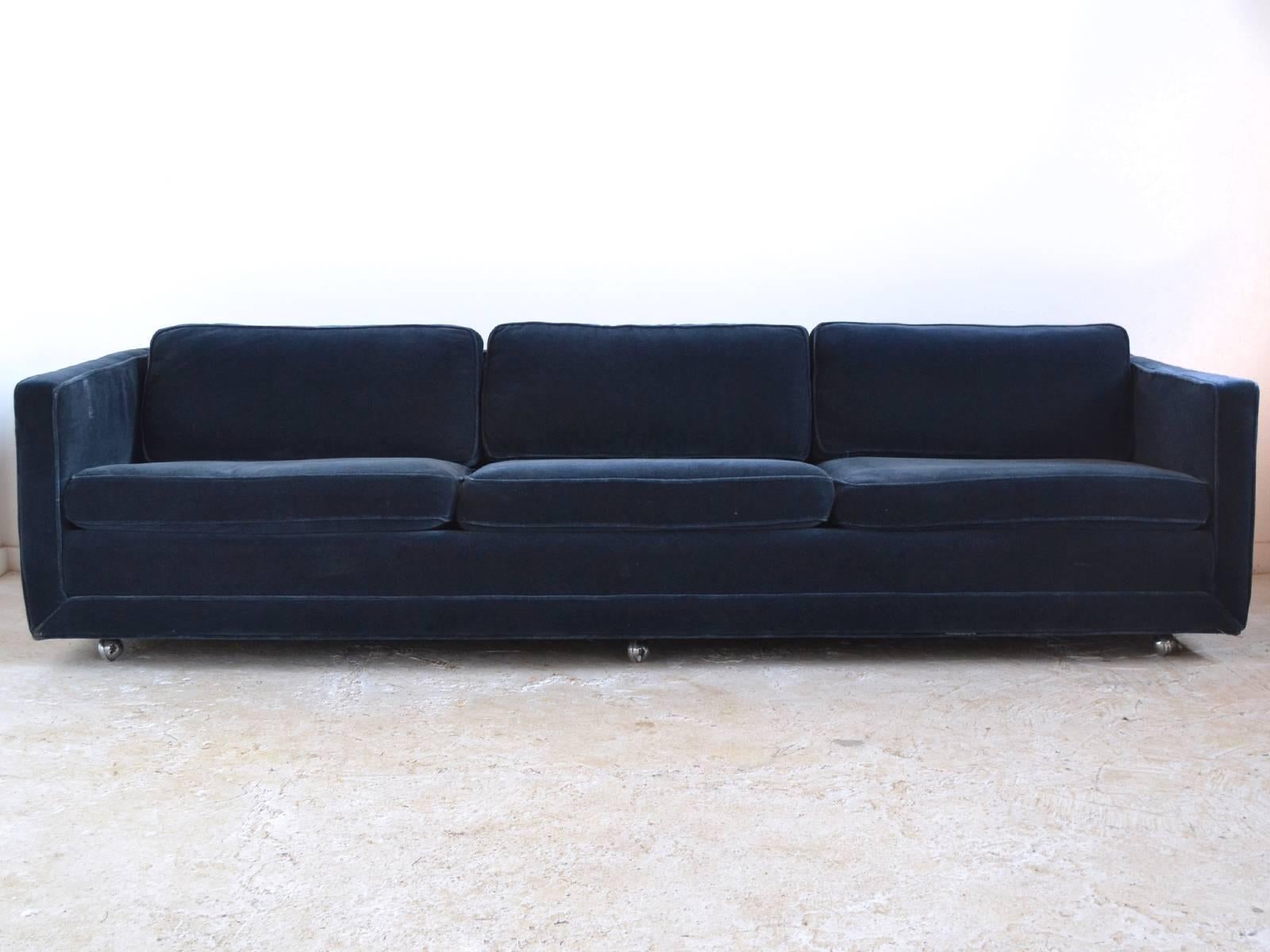blue mohair sofa