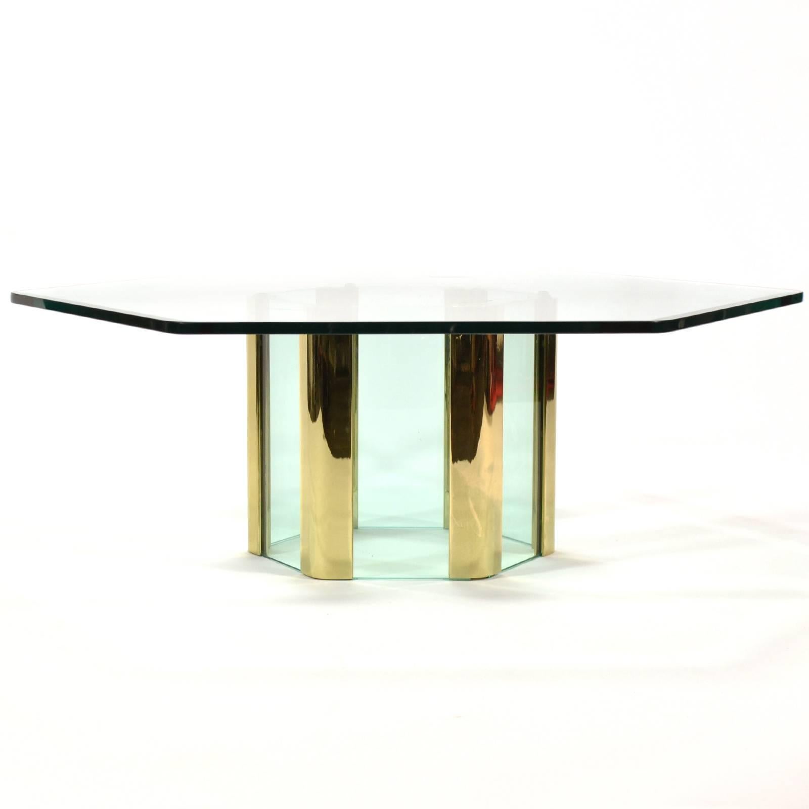 Hollywood Regency Pace Coffee Table with Hexagonal Designed by Leon Rosen
