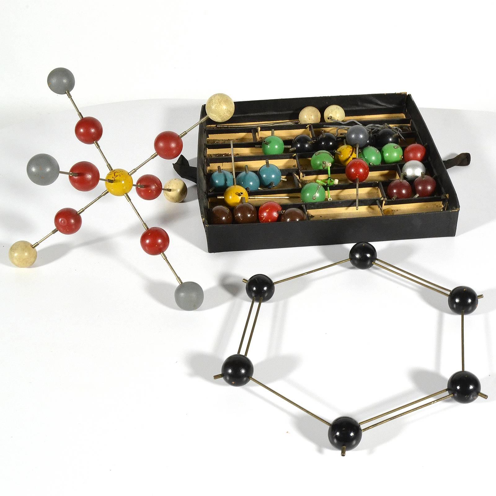Painted Vintage Molecular Model 1950s Atomic Educational Tool