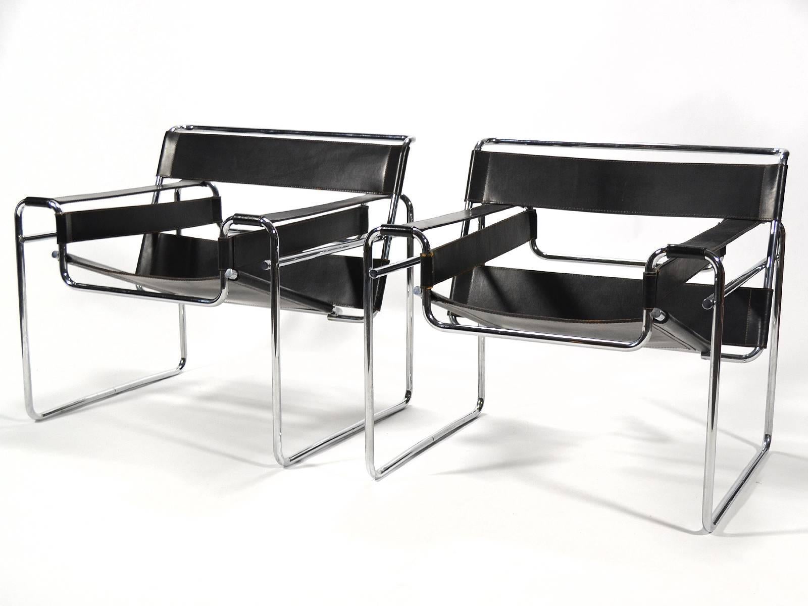 Early 20th Century Marcel Breuer Pair of Early Wassily Chairs by Knoll